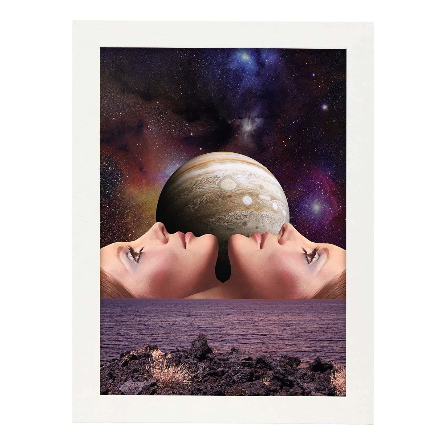 Lamina artistica decorativa con ilustración de Collage surrealista 48 estilo Collage-Artwork-Nacnic-A3-Marco Blanco-Nacnic Estudio SL