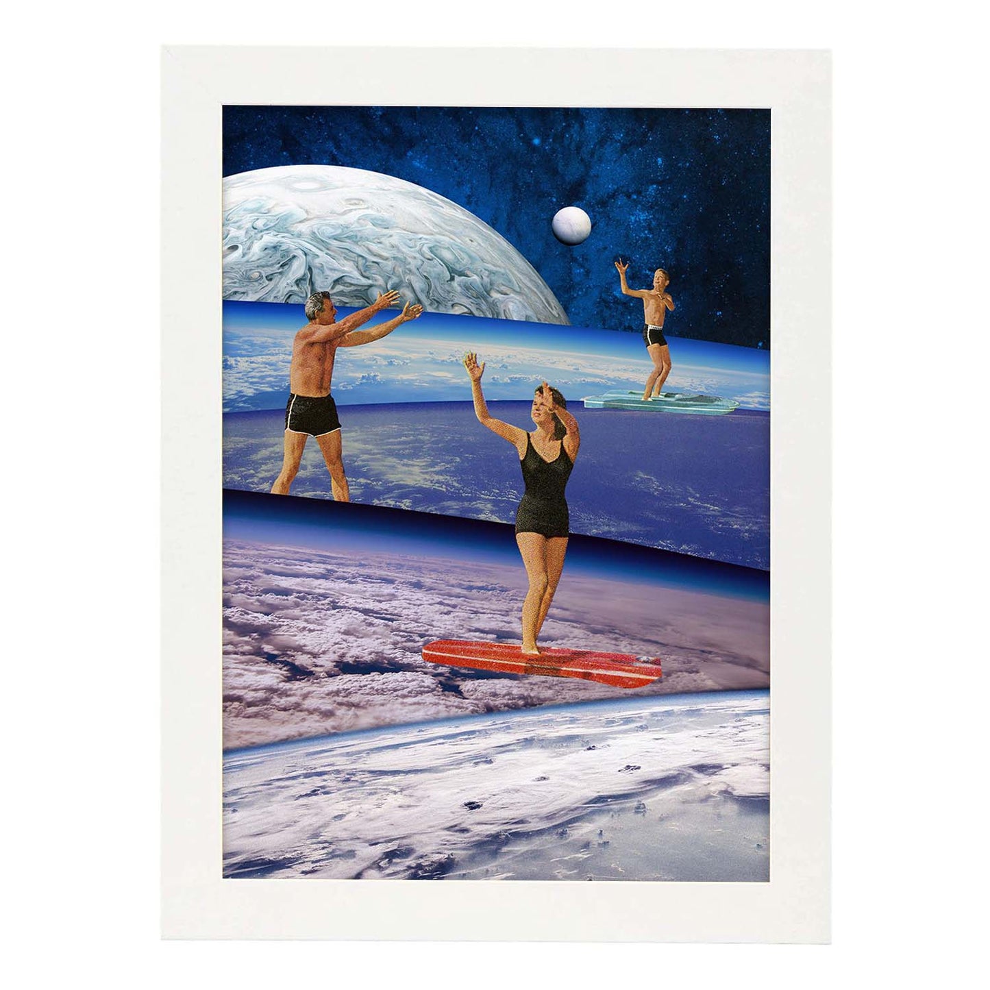 Lamina artistica decorativa con ilustración de Collage surrealista 49 estilo Collage-Artwork-Nacnic-A3-Marco Blanco-Nacnic Estudio SL