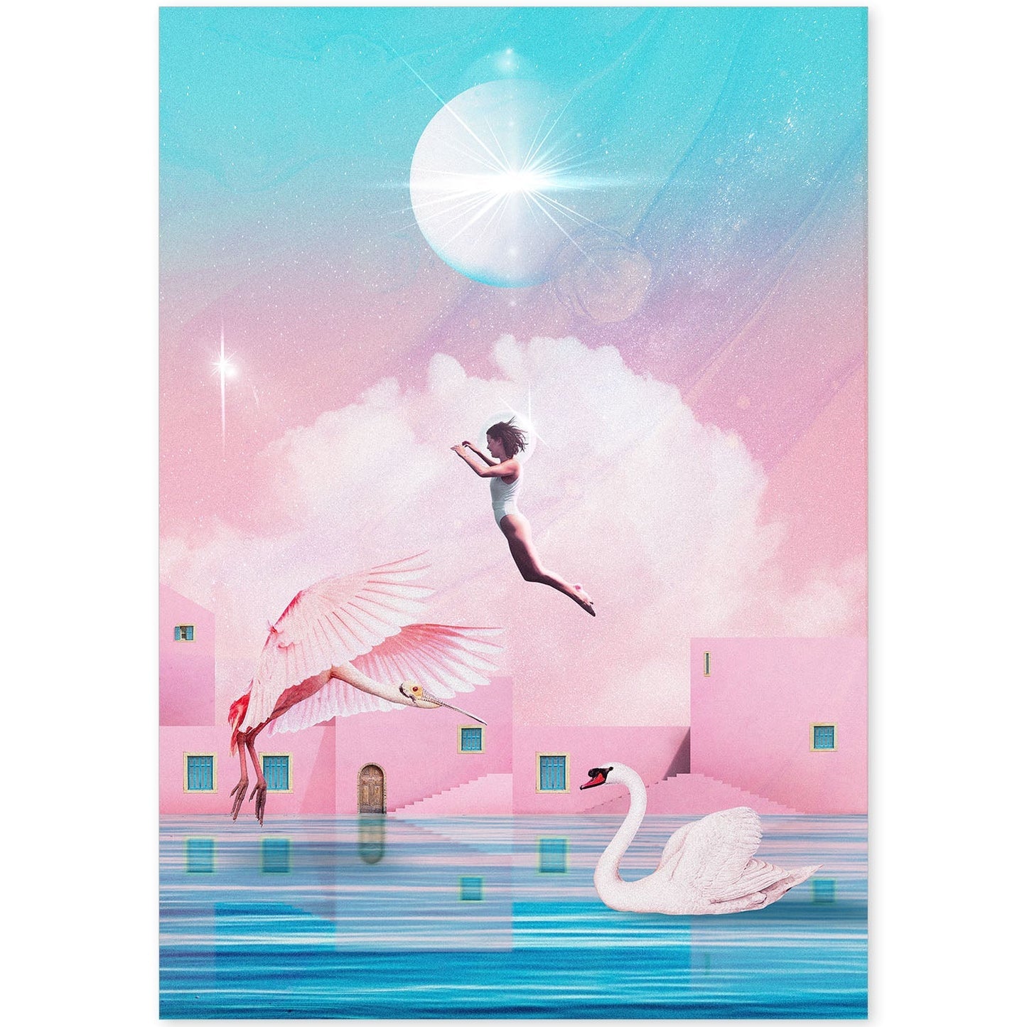 Lamina artistica decorativa con ilustración de Collage surrealista 5 estilo Collage-Artwork-Nacnic-A4-Sin marco-Nacnic Estudio SL