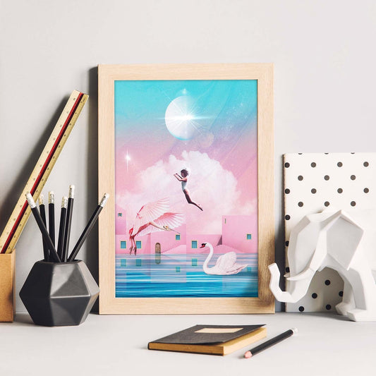 Lamina artistica decorativa con ilustración de Collage surrealista 5 estilo Collage-Artwork-Nacnic-Nacnic Estudio SL