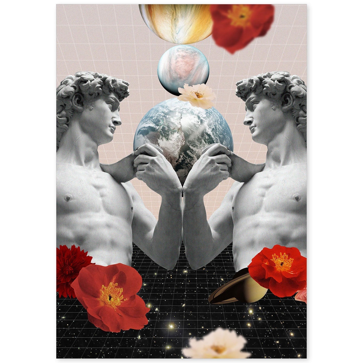 Lamina artistica decorativa con ilustración de Collage surrealista 50 estilo Collage-Artwork-Nacnic-A4-Sin marco-Nacnic Estudio SL