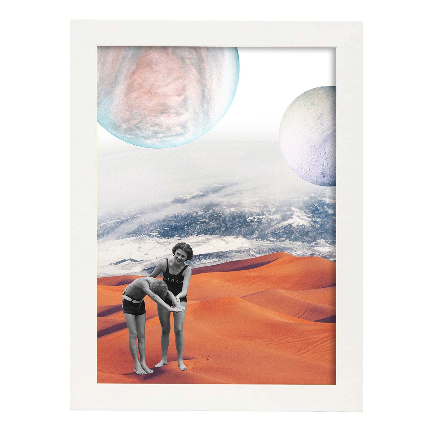 Lamina artistica decorativa con ilustración de Collage surrealista 9 estilo Collage-Artwork-Nacnic-A4-Marco Blanco-Nacnic Estudio SL
