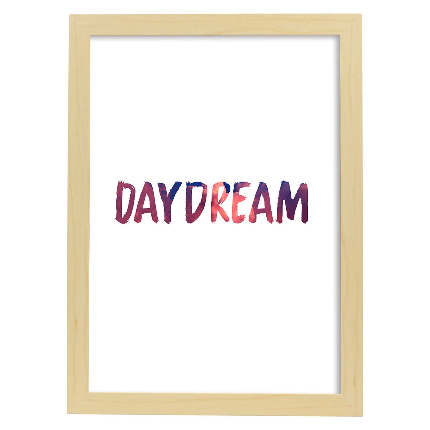Lamina artistica decorativa con ilustración de day dream estilo Mensaje inspiracional-Artwork-Nacnic-A3-Marco Madera clara-Nacnic Estudio SL