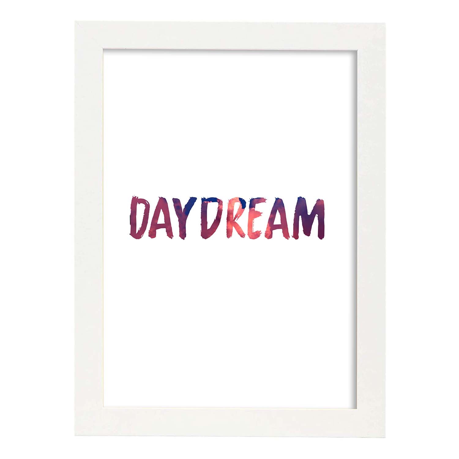 Lamina artistica decorativa con ilustración de day dream estilo Mensaje inspiracional-Artwork-Nacnic-A4-Marco Blanco-Nacnic Estudio SL