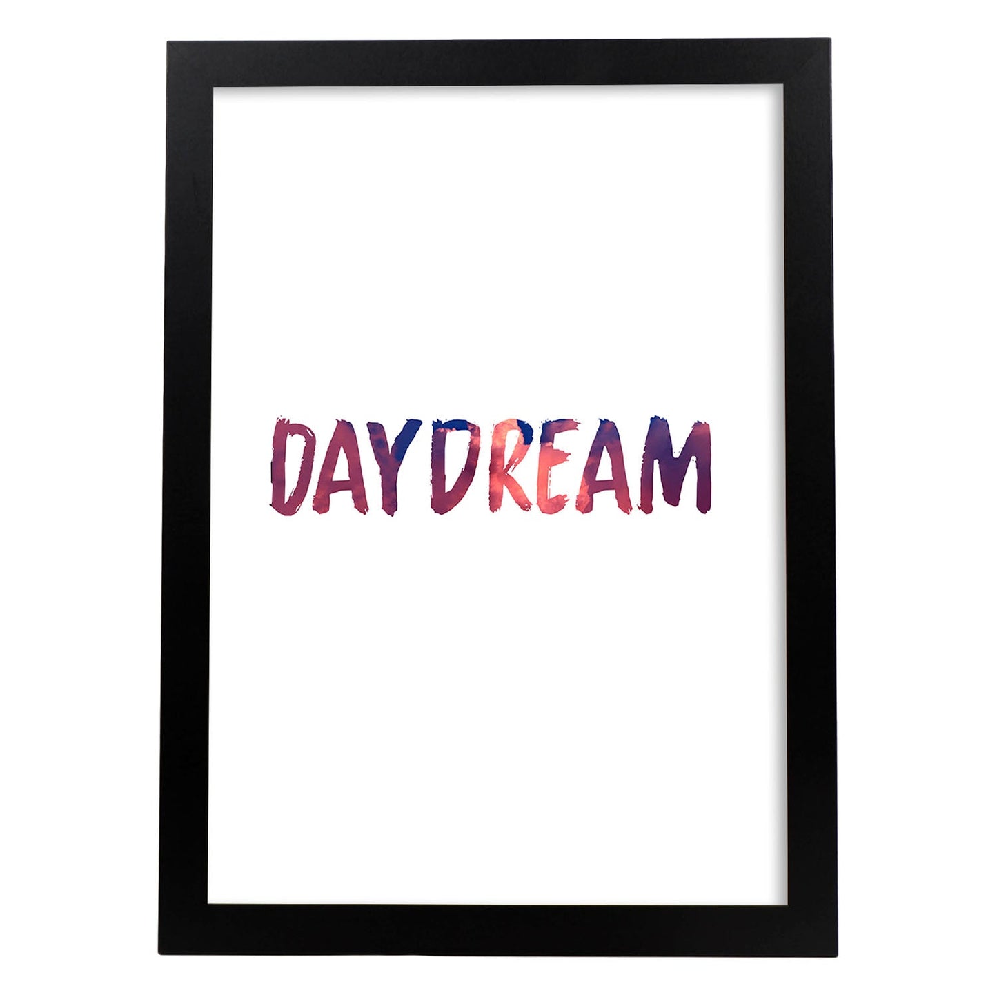 Lamina artistica decorativa con ilustración de day dream estilo Mensaje inspiracional-Artwork-Nacnic-A4-Marco Negro-Nacnic Estudio SL