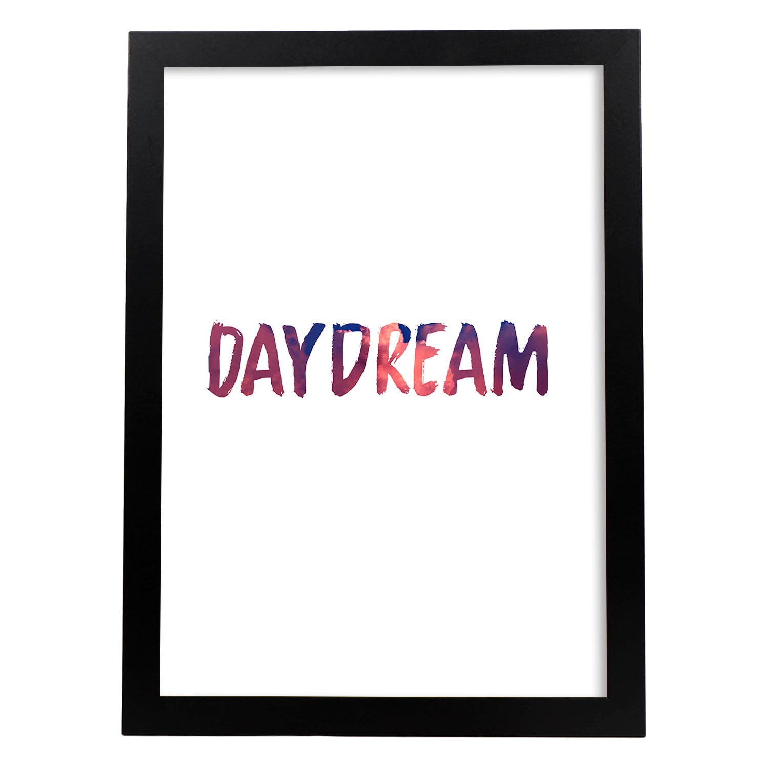 Lamina artistica decorativa con ilustración de day dream estilo Mensaje inspiracional-Artwork-Nacnic-A4-Marco Negro-Nacnic Estudio SL