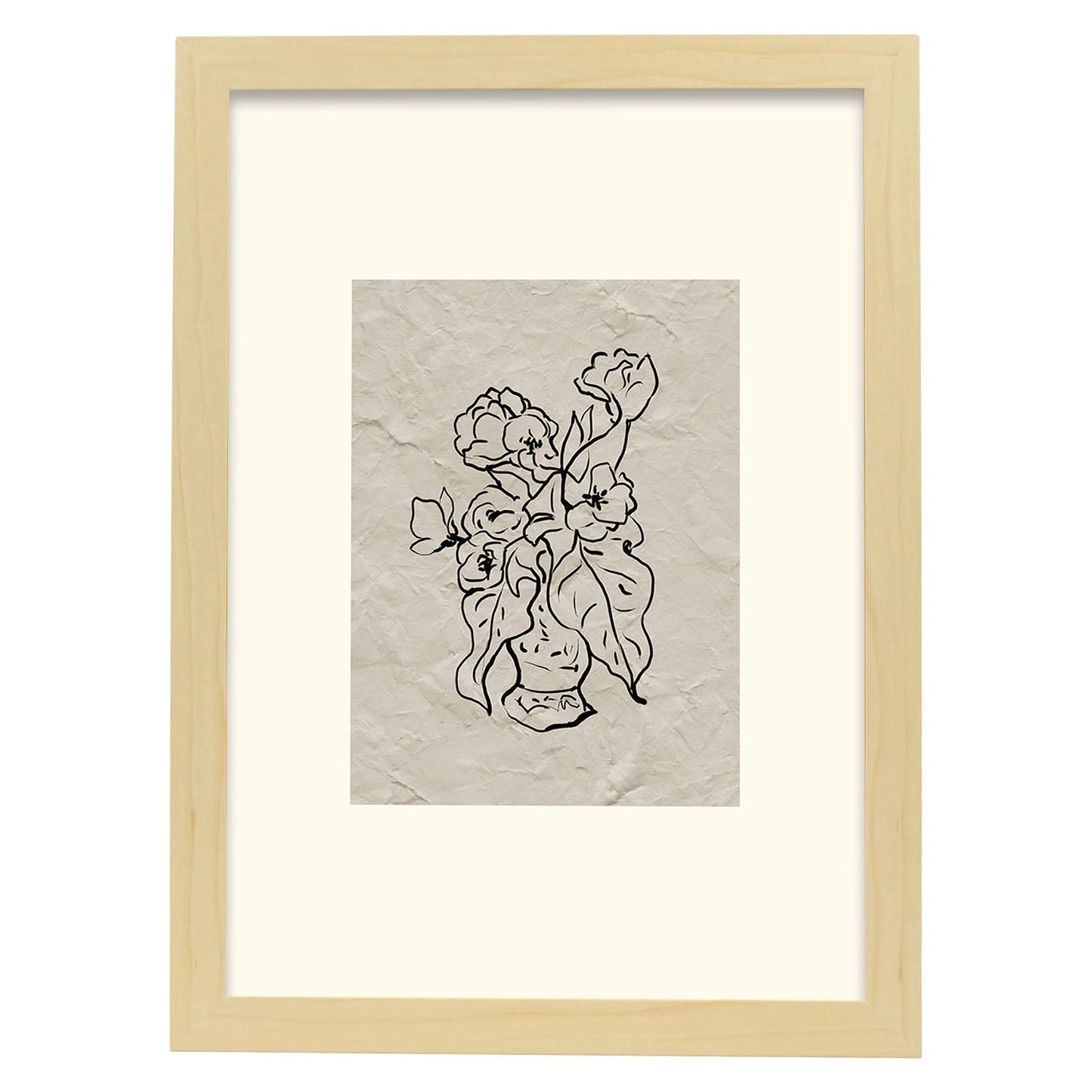 Lamina artistica decorativa con ilustración de Desnudos Matisse 01 estilo fauvista-Artwork-Nacnic-A3-Marco Madera clara-Nacnic Estudio SL