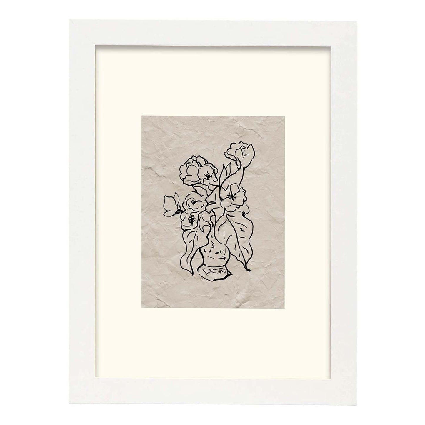 Lamina artistica decorativa con ilustración de Desnudos Matisse 01 estilo fauvista-Artwork-Nacnic-A4-Marco Blanco-Nacnic Estudio SL