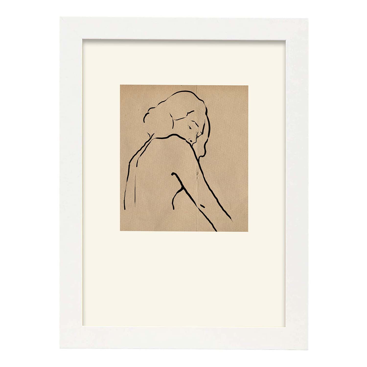 Lamina artistica decorativa con ilustración de Desnudos Matisse 08 estilo fauvista-Artwork-Nacnic-A3-Marco Blanco-Nacnic Estudio SL