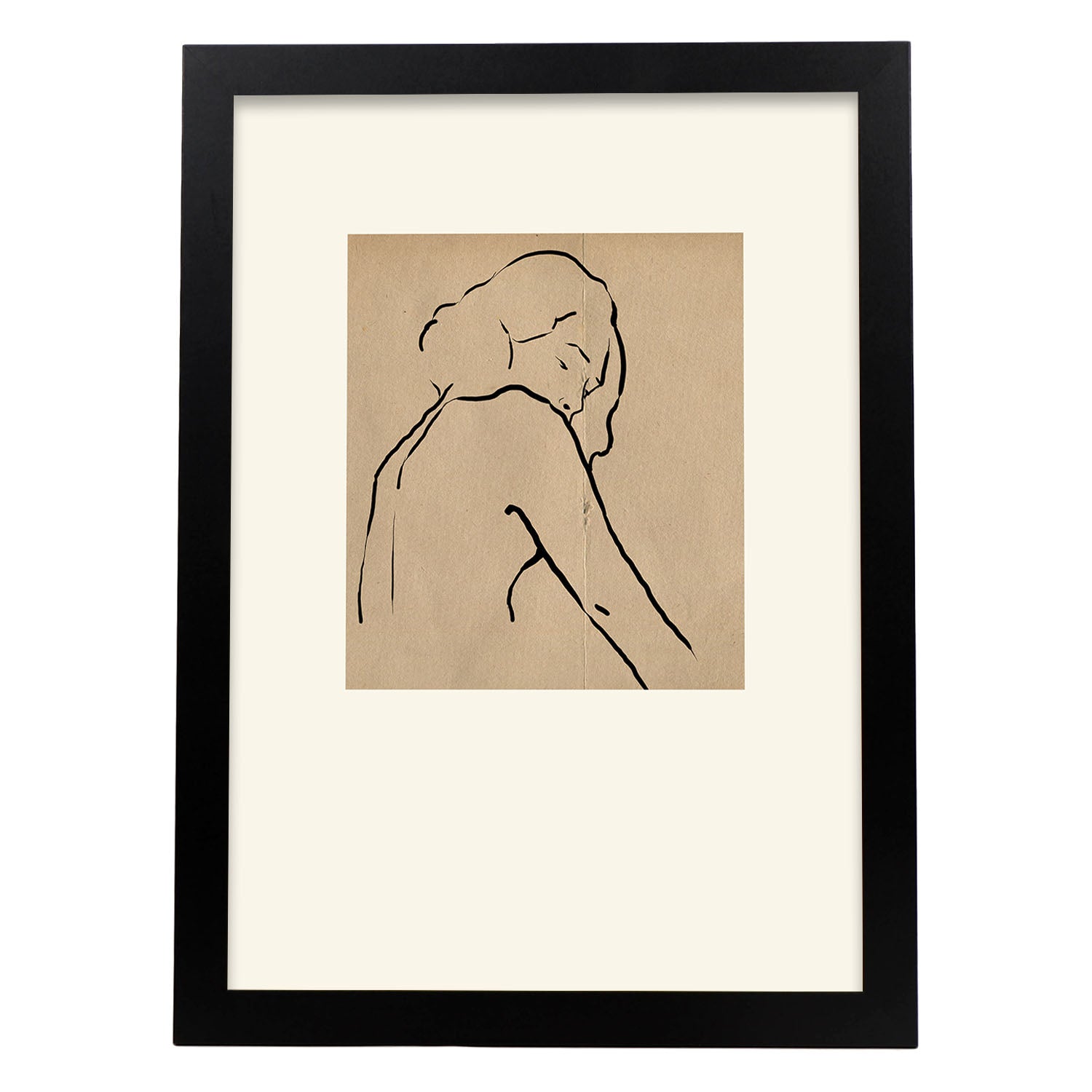 Lamina artistica decorativa con ilustración de Desnudos Matisse 08 estilo fauvista-Artwork-Nacnic-A3-Marco Negro-Nacnic Estudio SL