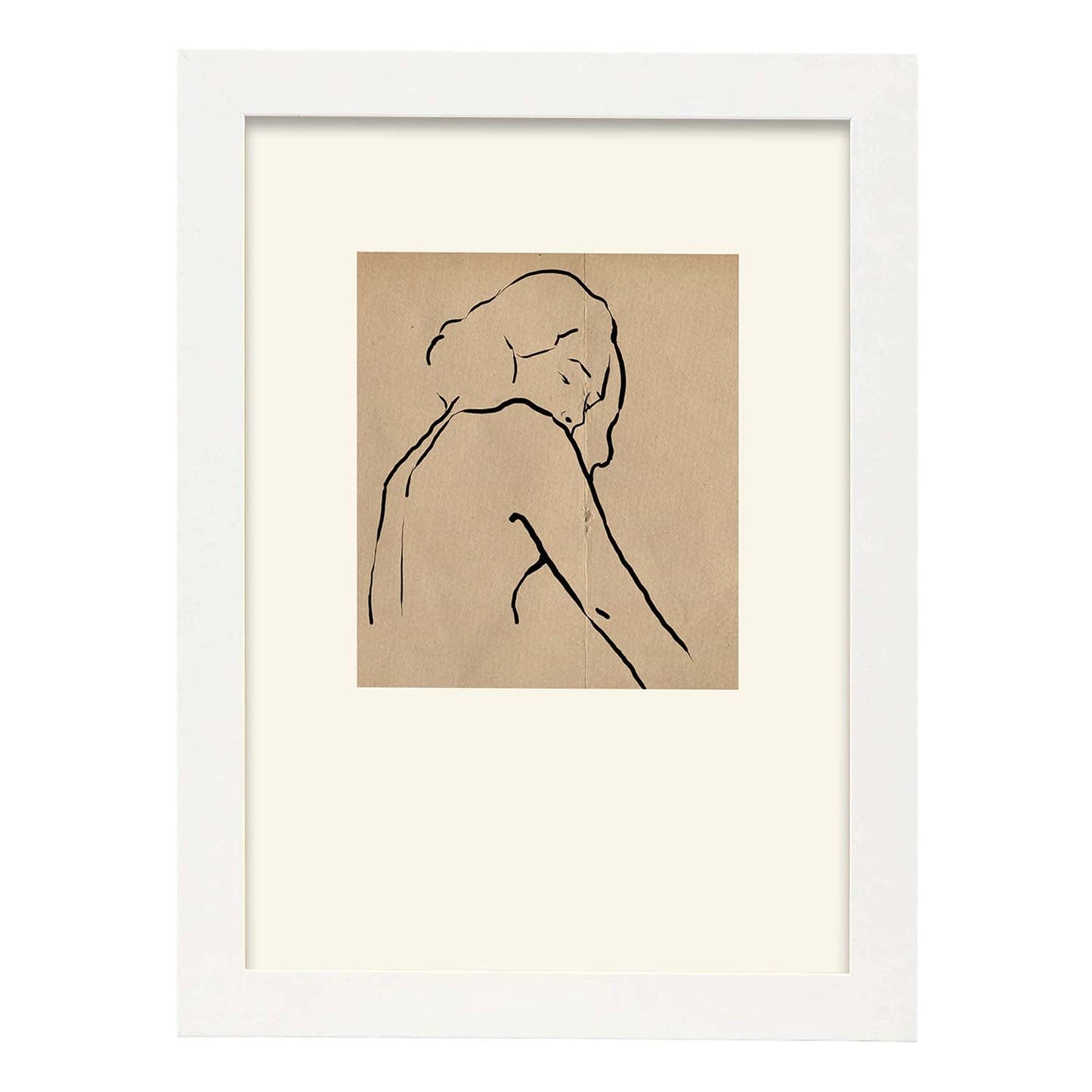 Lamina artistica decorativa con ilustración de Desnudos Matisse 08 estilo fauvista-Artwork-Nacnic-A4-Marco Blanco-Nacnic Estudio SL