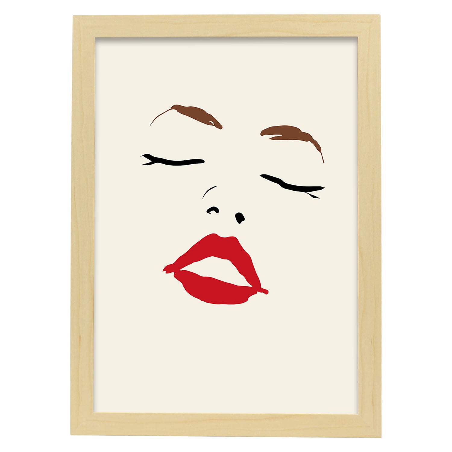 Lamina artistica decorativa con ilustración de Desnudos Matisse 10 estilo fauvista-Artwork-Nacnic-A4-Marco Madera clara-Nacnic Estudio SL