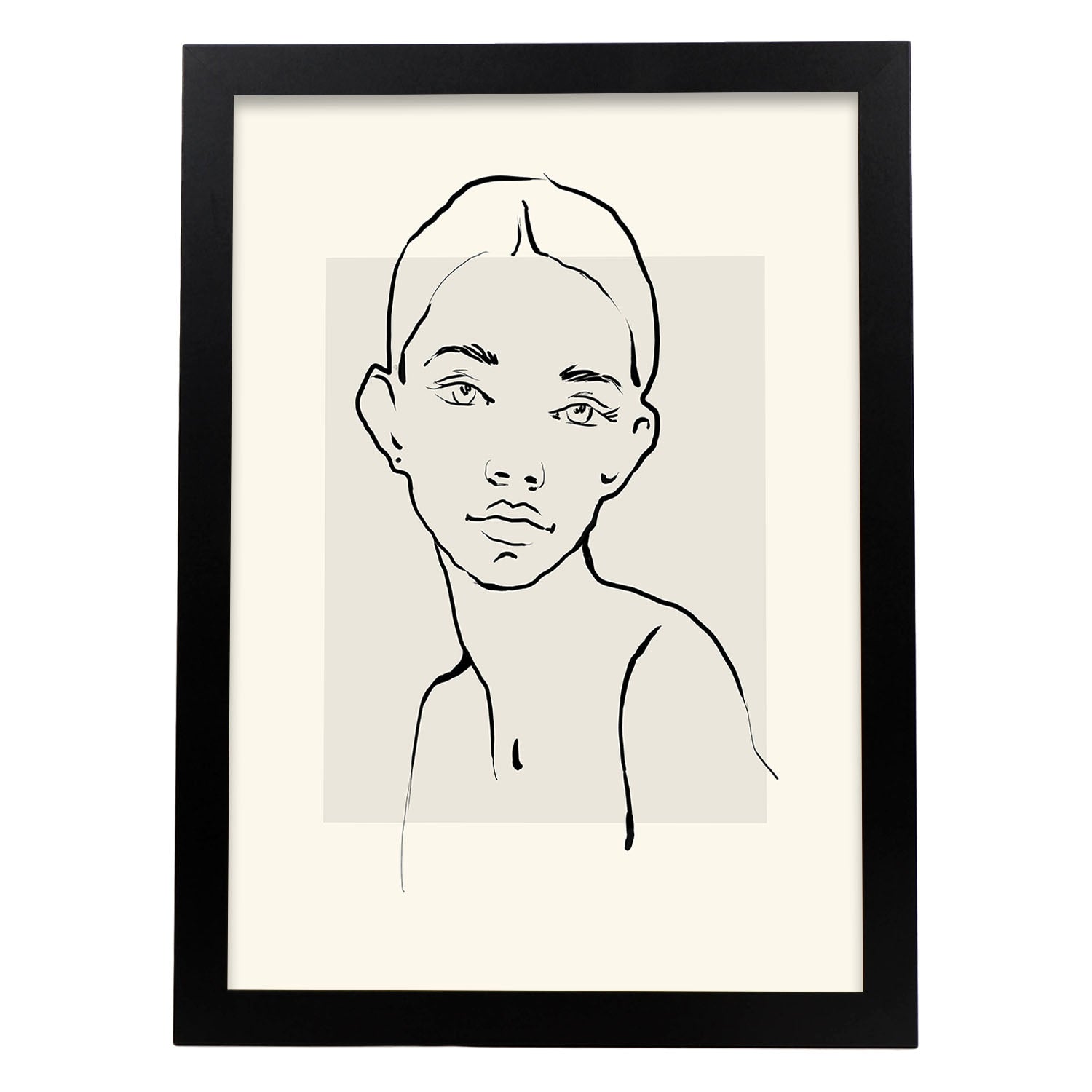 Lamina artistica decorativa con ilustración de Desnudos Matisse 13 estilo fauvista-Artwork-Nacnic-A3-Marco Negro-Nacnic Estudio SL