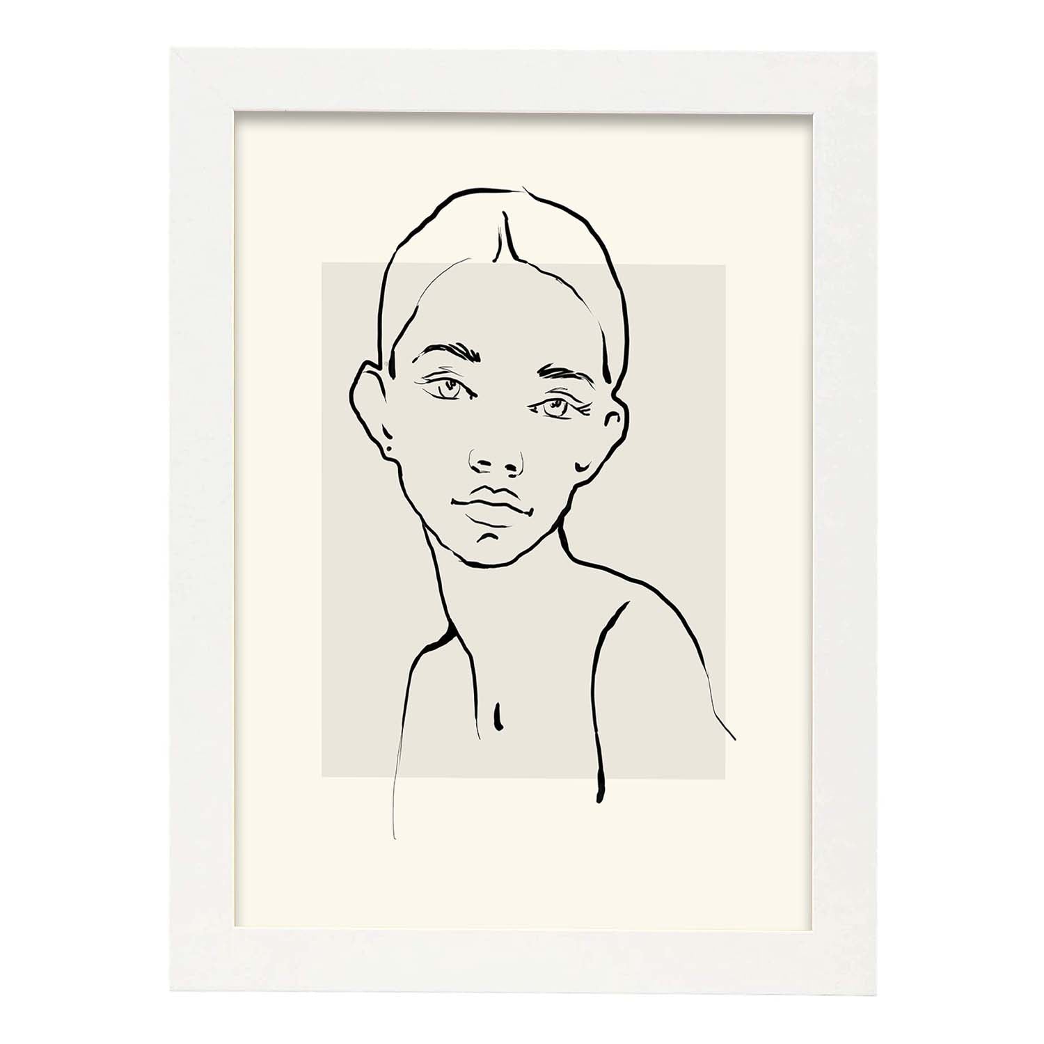Lamina artistica decorativa con ilustración de Desnudos Matisse 13 estilo fauvista-Artwork-Nacnic-A4-Marco Blanco-Nacnic Estudio SL