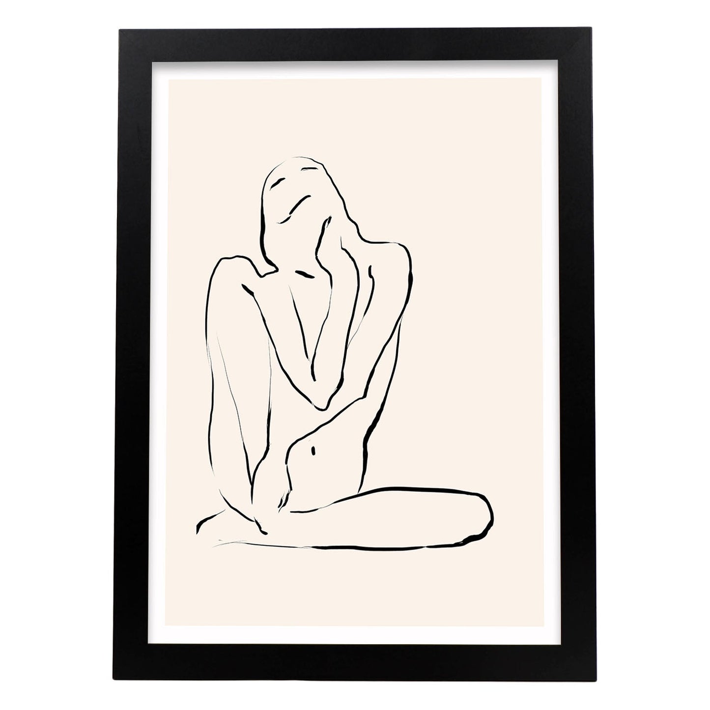 Lamina artistica decorativa con ilustración de Desnudos Matisse 16 estilo fauvista-Artwork-Nacnic-A3-Marco Negro-Nacnic Estudio SL