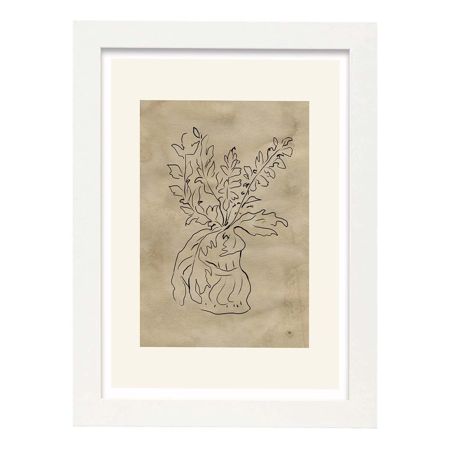 Lamina artistica decorativa con ilustración de Desnudos Matisse 17 estilo fauvista-Artwork-Nacnic-A4-Marco Blanco-Nacnic Estudio SL