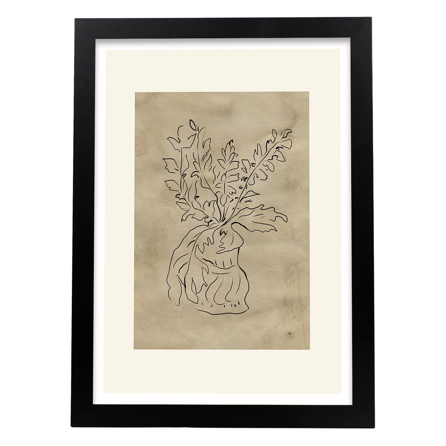 Lamina artistica decorativa con ilustración de Desnudos Matisse 17 estilo fauvista-Artwork-Nacnic-A4-Marco Negro-Nacnic Estudio SL