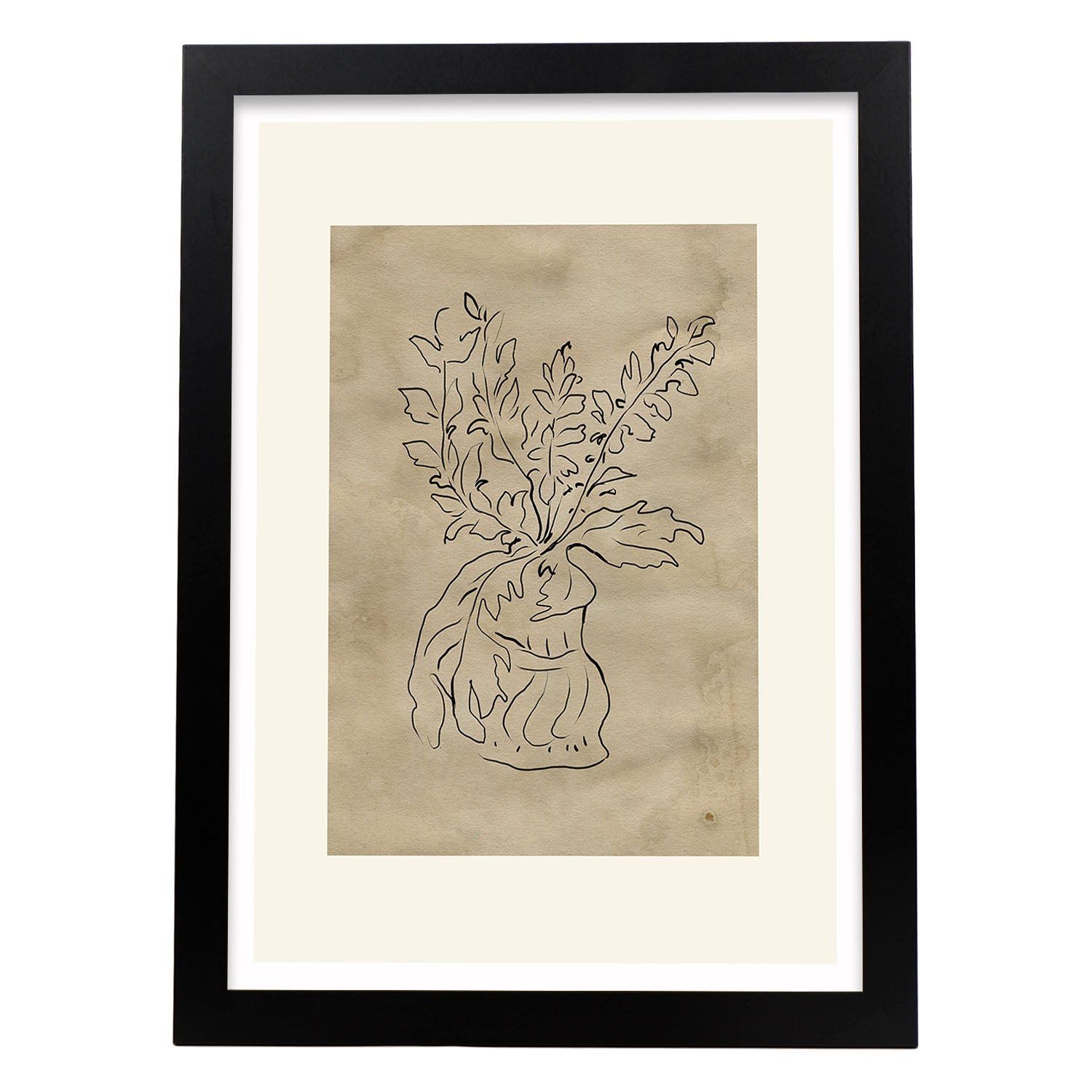 Lamina artistica decorativa con ilustración de Desnudos Matisse 17 estilo fauvista-Artwork-Nacnic-A4-Marco Negro-Nacnic Estudio SL