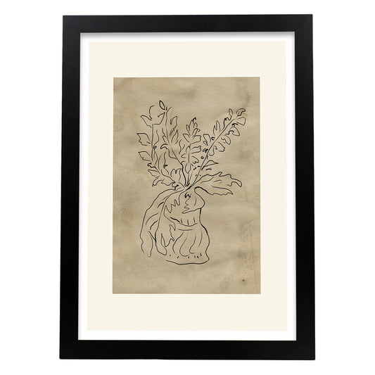 Lamina artistica decorativa con ilustración de Desnudos Matisse 17 estilo fauvista-Artwork-Nacnic-A4-Marco Negro-Nacnic Estudio SL