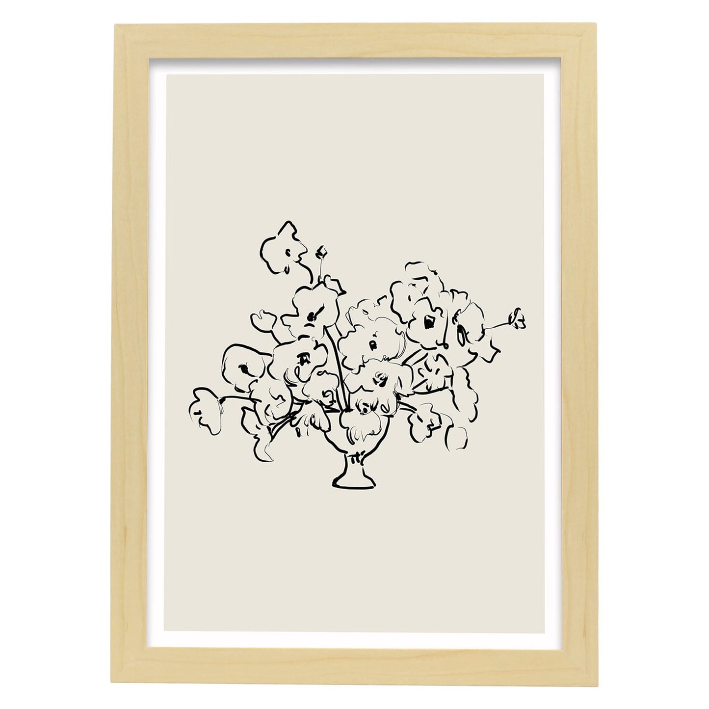 Lamina artistica decorativa con ilustración de Desnudos Matisse 18 estilo fauvista-Artwork-Nacnic-A3-Marco Madera clara-Nacnic Estudio SL