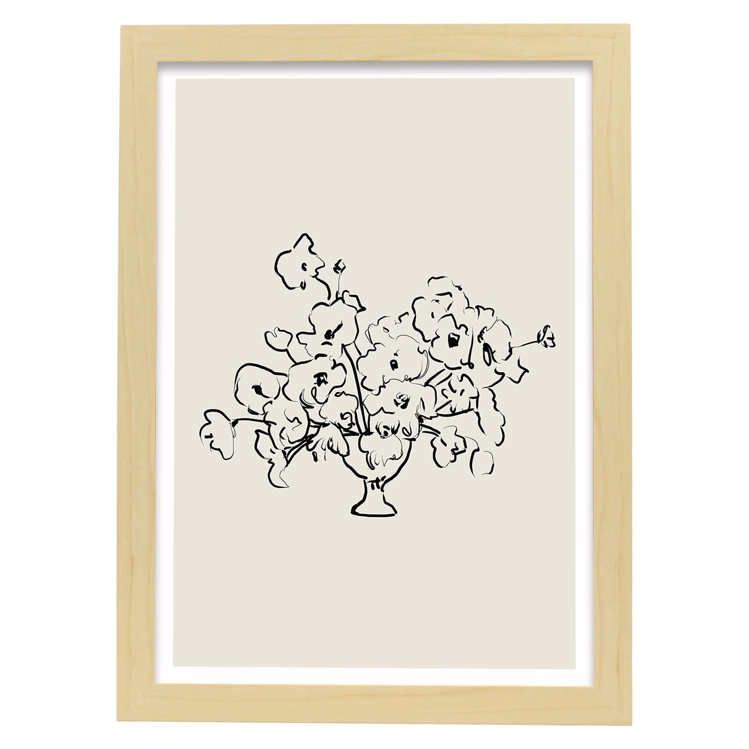 Lamina artistica decorativa con ilustración de Desnudos Matisse 18 estilo fauvista-Artwork-Nacnic-A4-Marco Madera clara-Nacnic Estudio SL