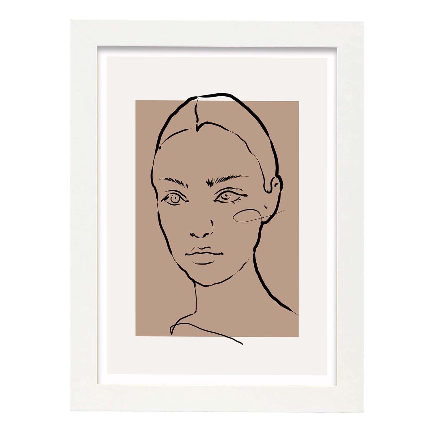 Lamina artistica decorativa con ilustración de Desnudos Matisse 19 estilo fauvista-Artwork-Nacnic-A3-Marco Blanco-Nacnic Estudio SL