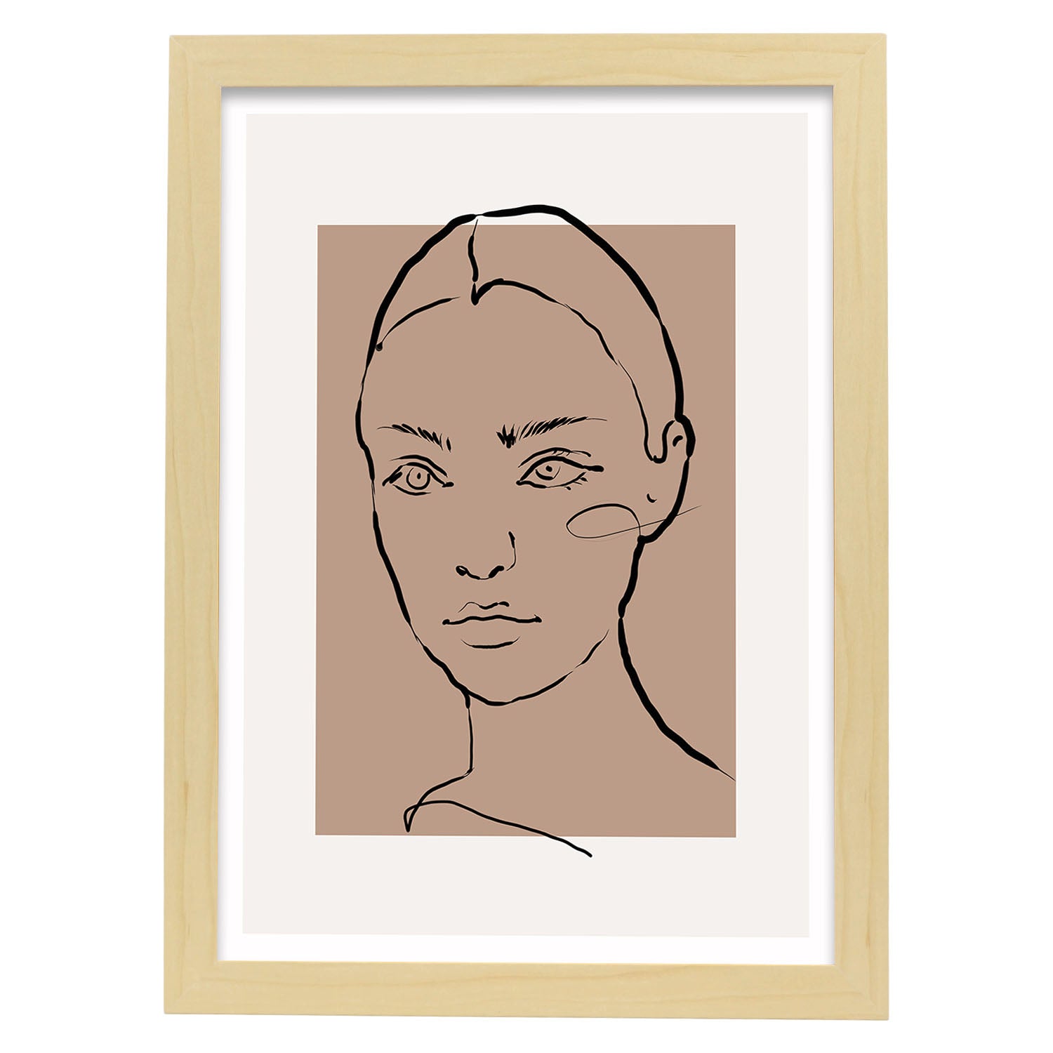 Lamina artistica decorativa con ilustración de Desnudos Matisse 19 estilo fauvista-Artwork-Nacnic-A3-Marco Madera clara-Nacnic Estudio SL