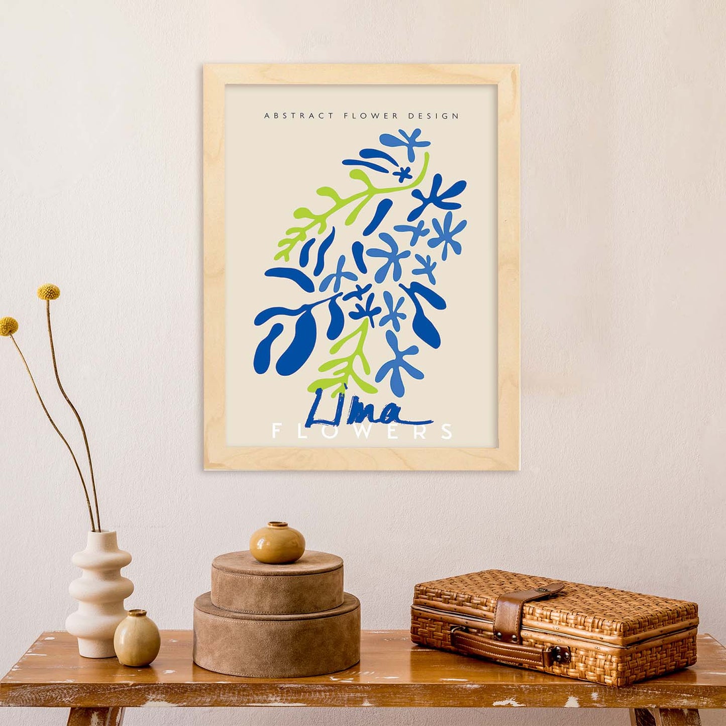 Lamina artistica decorativa con ilustración de Diseño abstracto de flor lima-Artwork-Nacnic-Nacnic Estudio SL