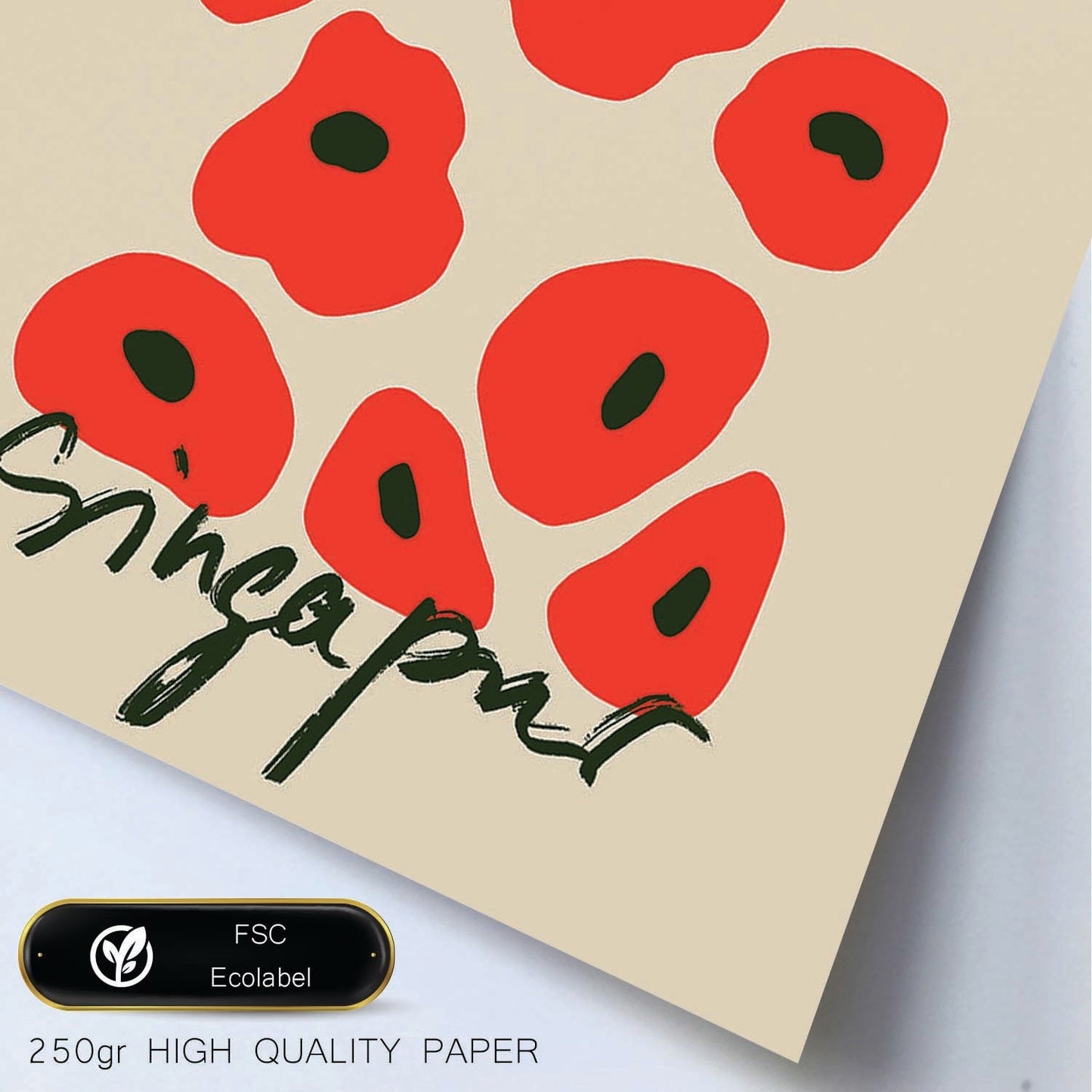 Lamina artistica decorativa con ilustración de Diseño abstracto de flor Singapur-Artwork-Nacnic-Nacnic Estudio SL