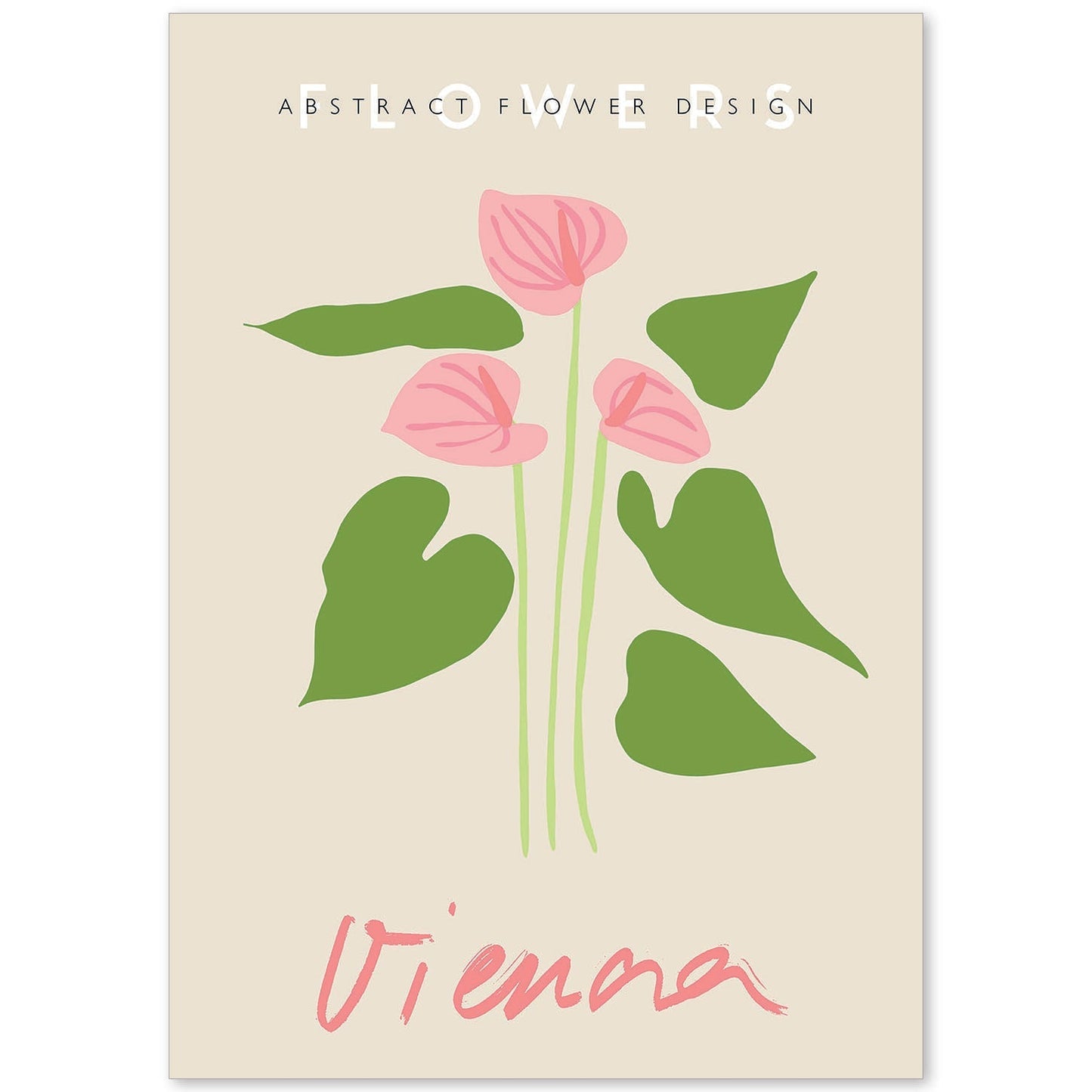 Lamina artistica decorativa con ilustración de Diseño abstracto de flor Viena-Artwork-Nacnic-A4-Sin marco-Nacnic Estudio SL