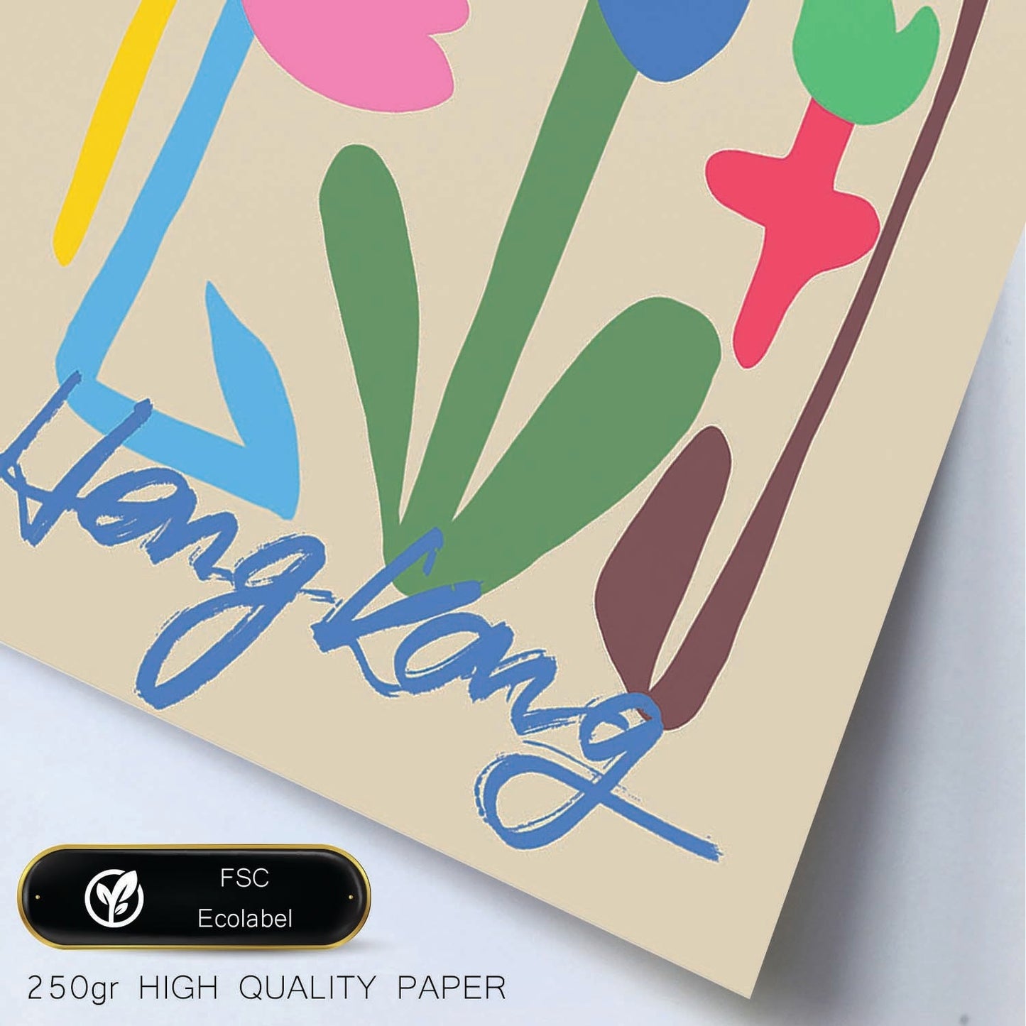 Lamina artistica decorativa con ilustración de Diseño de flor abstracto Hong Kong-Artwork-Nacnic-Nacnic Estudio SL