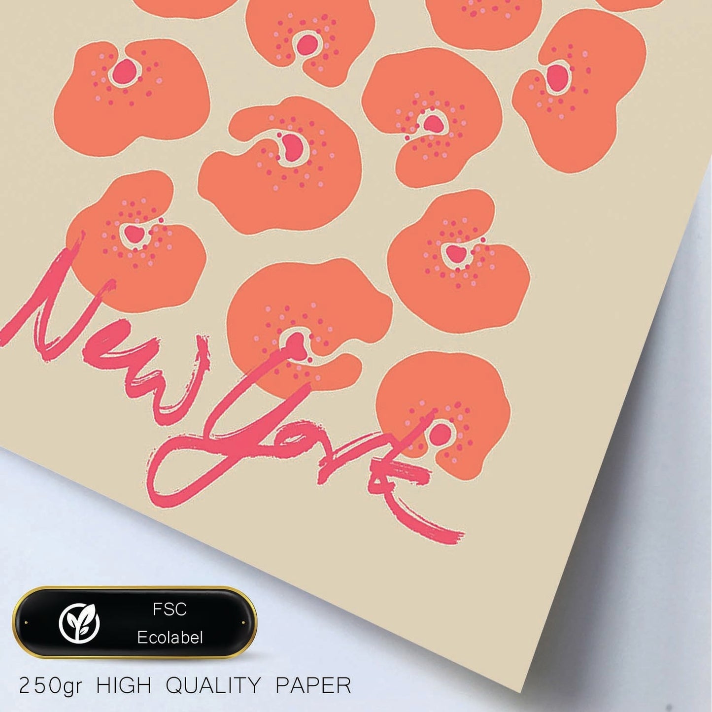 Lamina artistica decorativa con ilustración de Diseño de flor abstracto Nueva York-Artwork-Nacnic-Nacnic Estudio SL