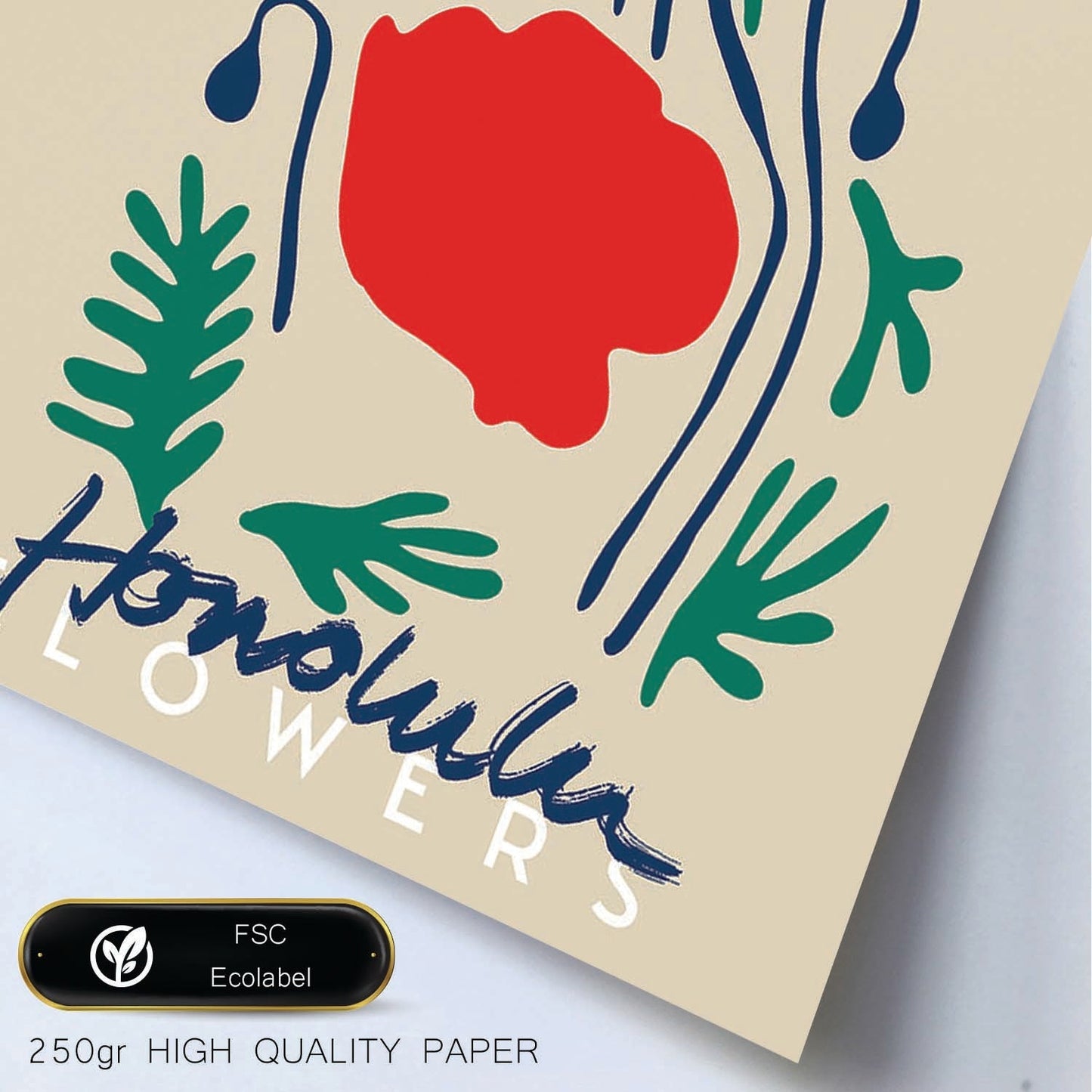 Lamina artistica decorativa con ilustración de Diseño floral abstracto Honolulu-Artwork-Nacnic-Nacnic Estudio SL