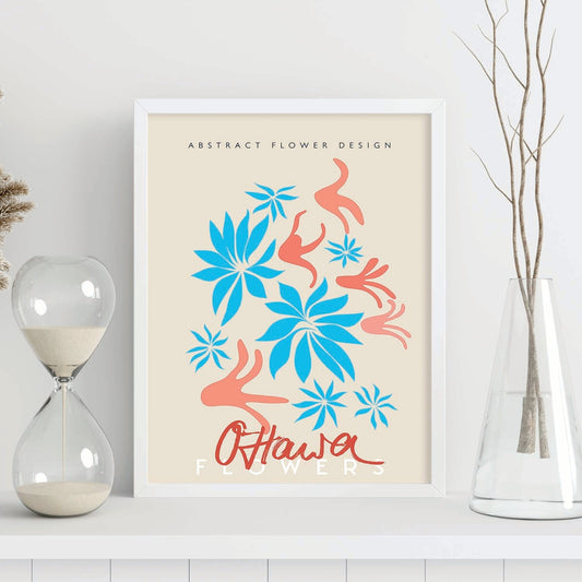Lamina artistica decorativa con ilustración de Diseño floral abstracto Ottawa-Artwork-Nacnic-Nacnic Estudio SL