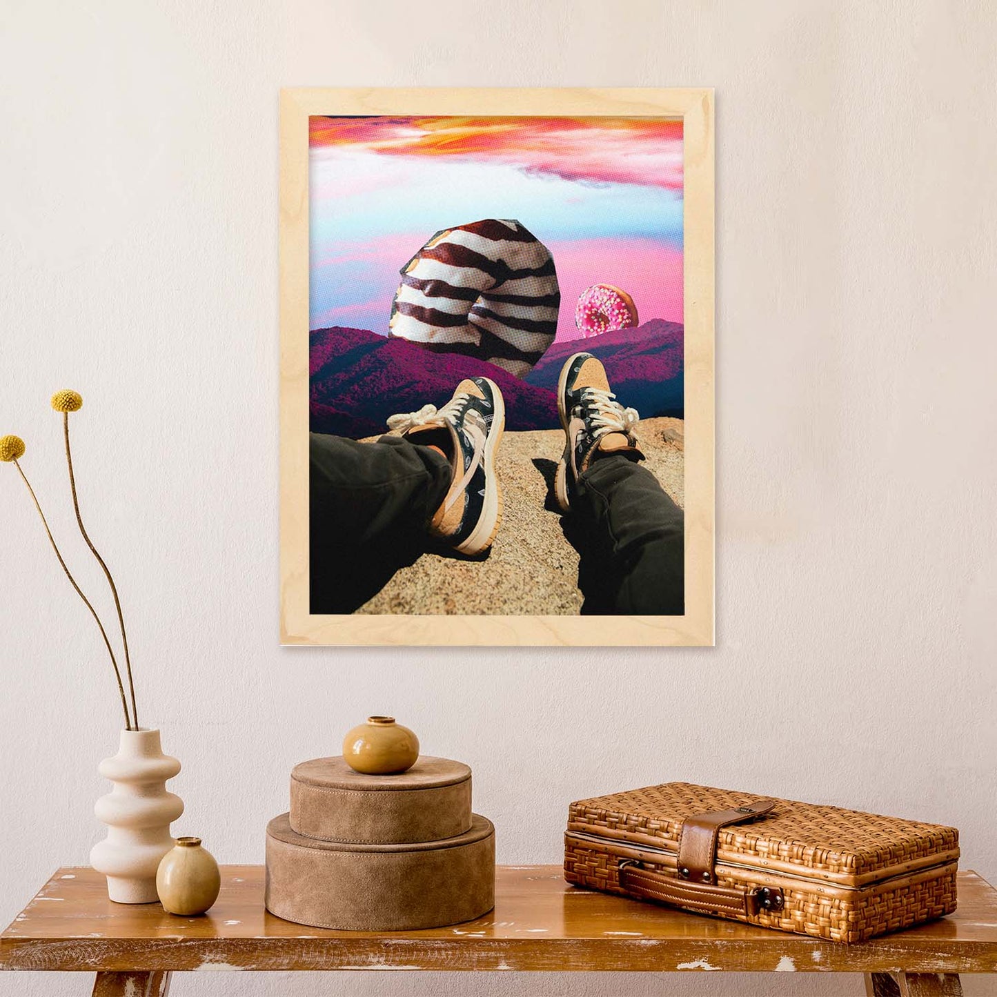 Lamina artistica decorativa con ilustración de Donas estilo Collage-Artwork-Nacnic-Nacnic Estudio SL