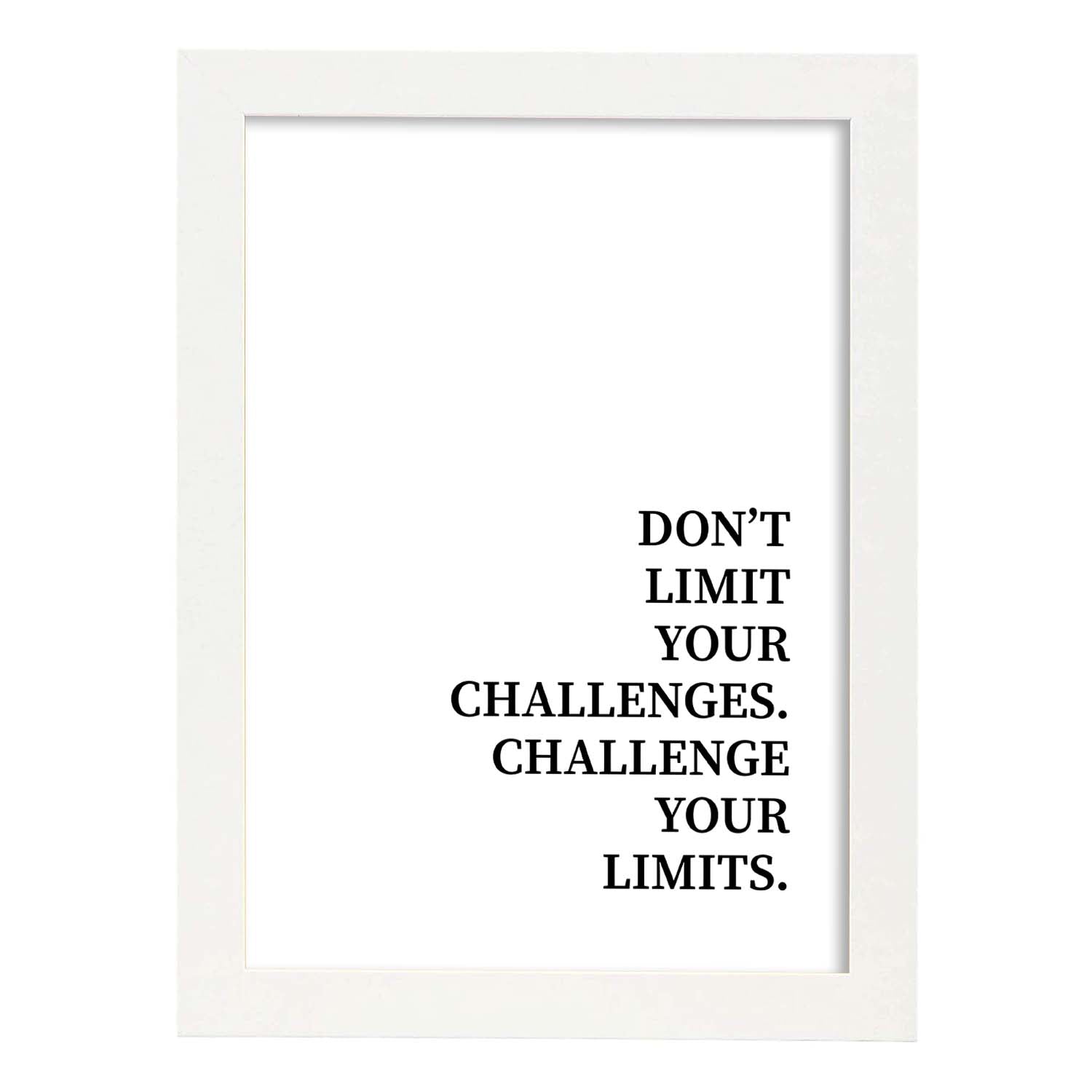 Lamina artistica decorativa con ilustración de dont limit your challenges estilo Mensaje inspiracional-Artwork-Nacnic-A3-Marco Blanco-Nacnic Estudio SL