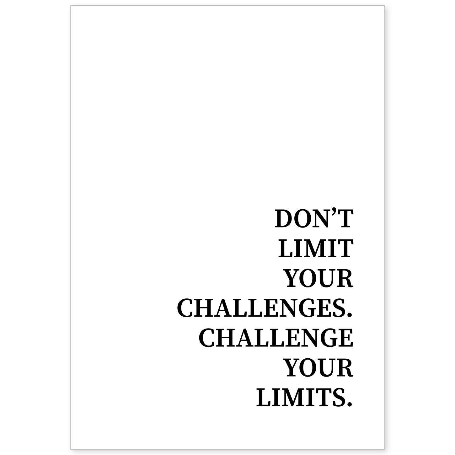 Lamina artistica decorativa con ilustración de dont limit your challenges estilo Mensaje inspiracional-Artwork-Nacnic-A4-Sin marco-Nacnic Estudio SL