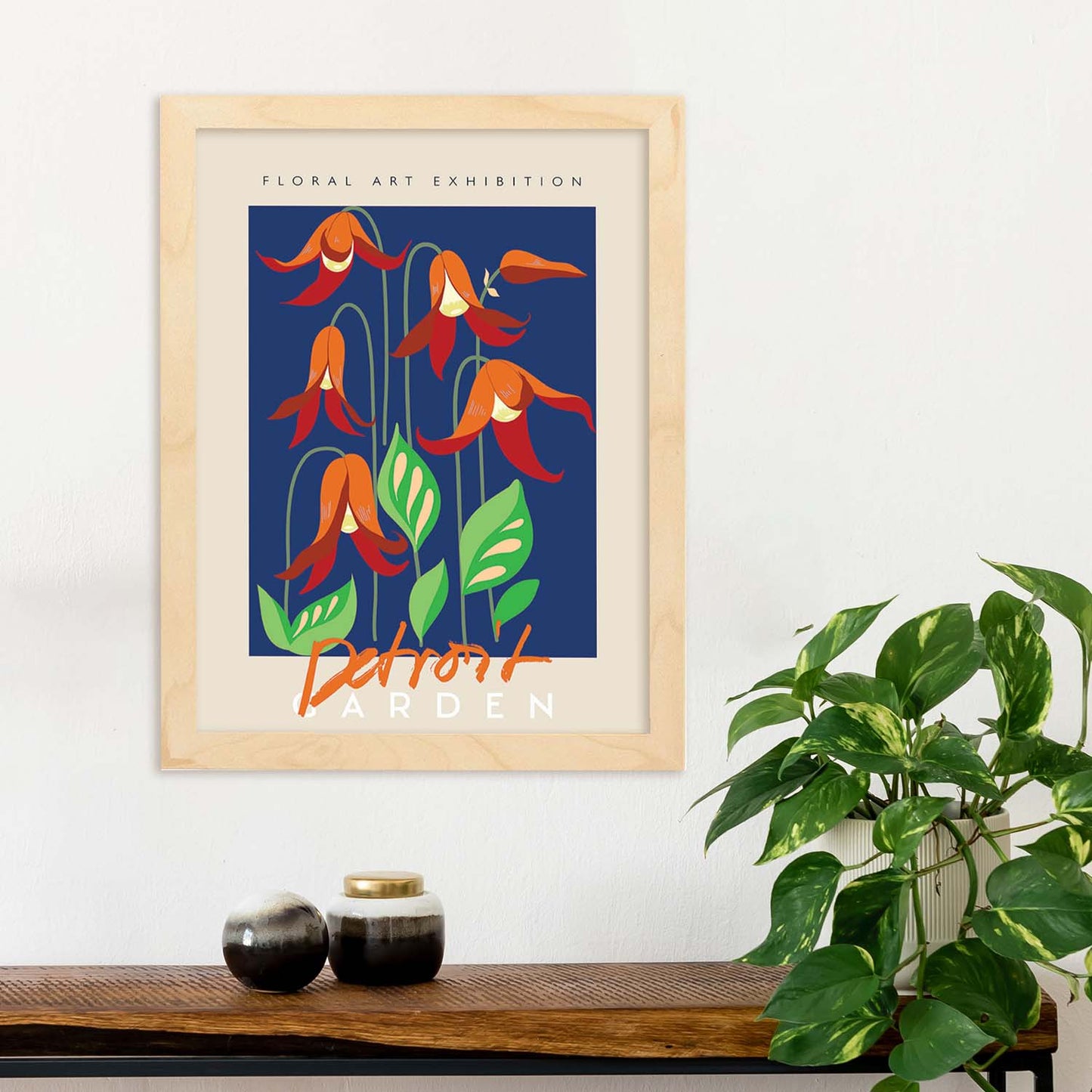 Lamina artistica decorativa con ilustración de Exposición de arte floral Detroit-Artwork-Nacnic-Nacnic Estudio SL