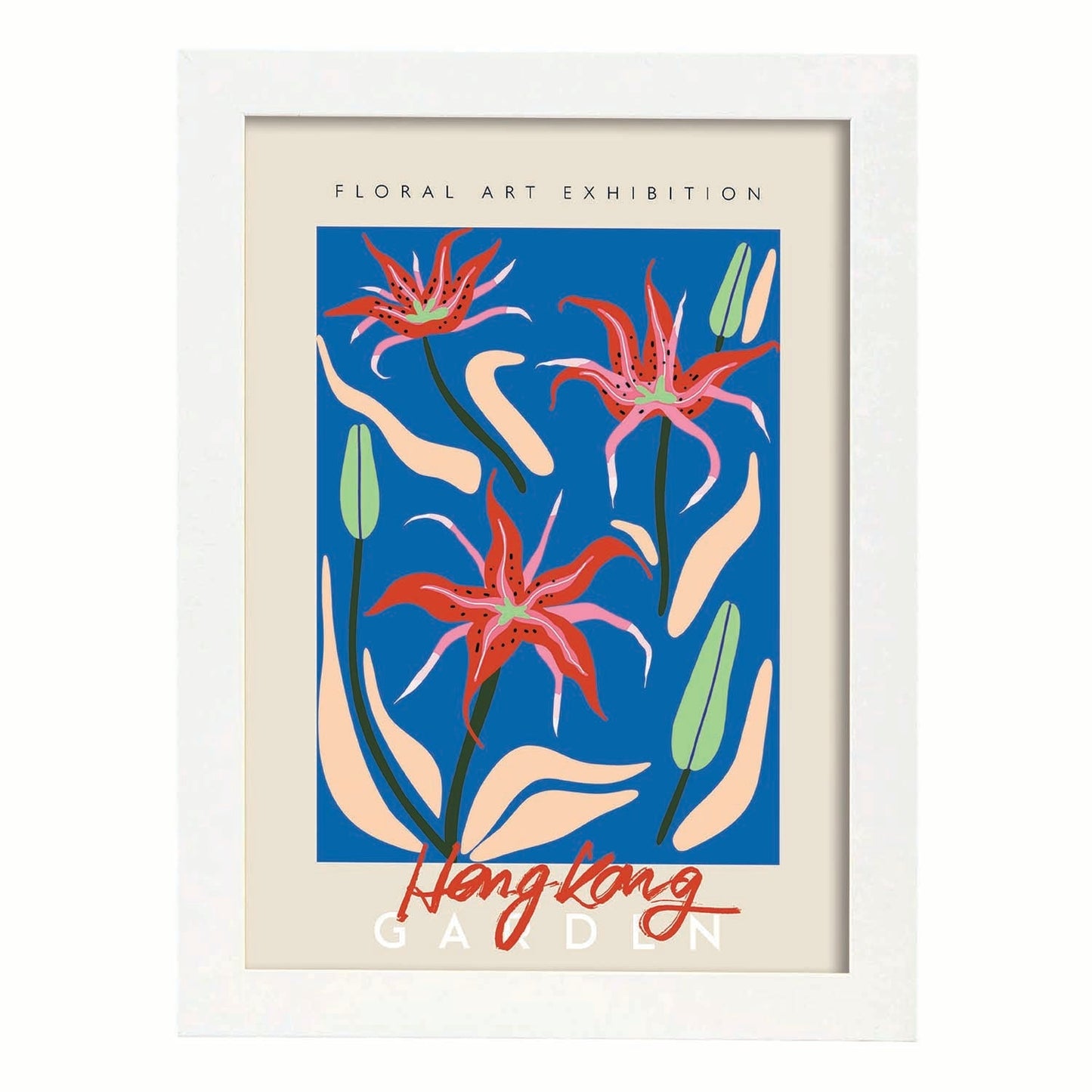 Lamina artistica decorativa con ilustración de Exposición de arte floral Hong Kong-Artwork-Nacnic-A3-Marco Blanco-Nacnic Estudio SL