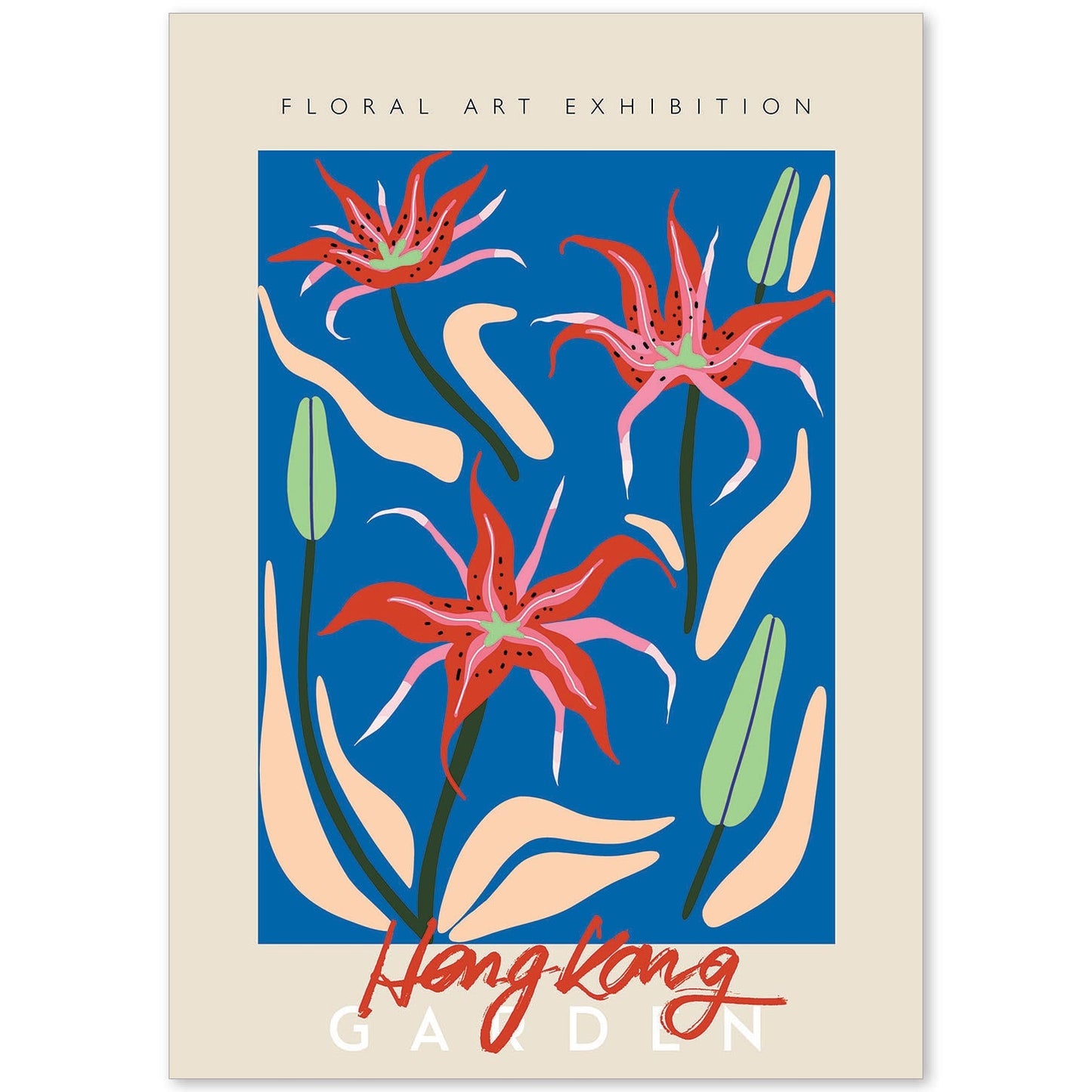 Lamina artistica decorativa con ilustración de Exposición de arte floral Hong Kong-Artwork-Nacnic-A4-Sin marco-Nacnic Estudio SL