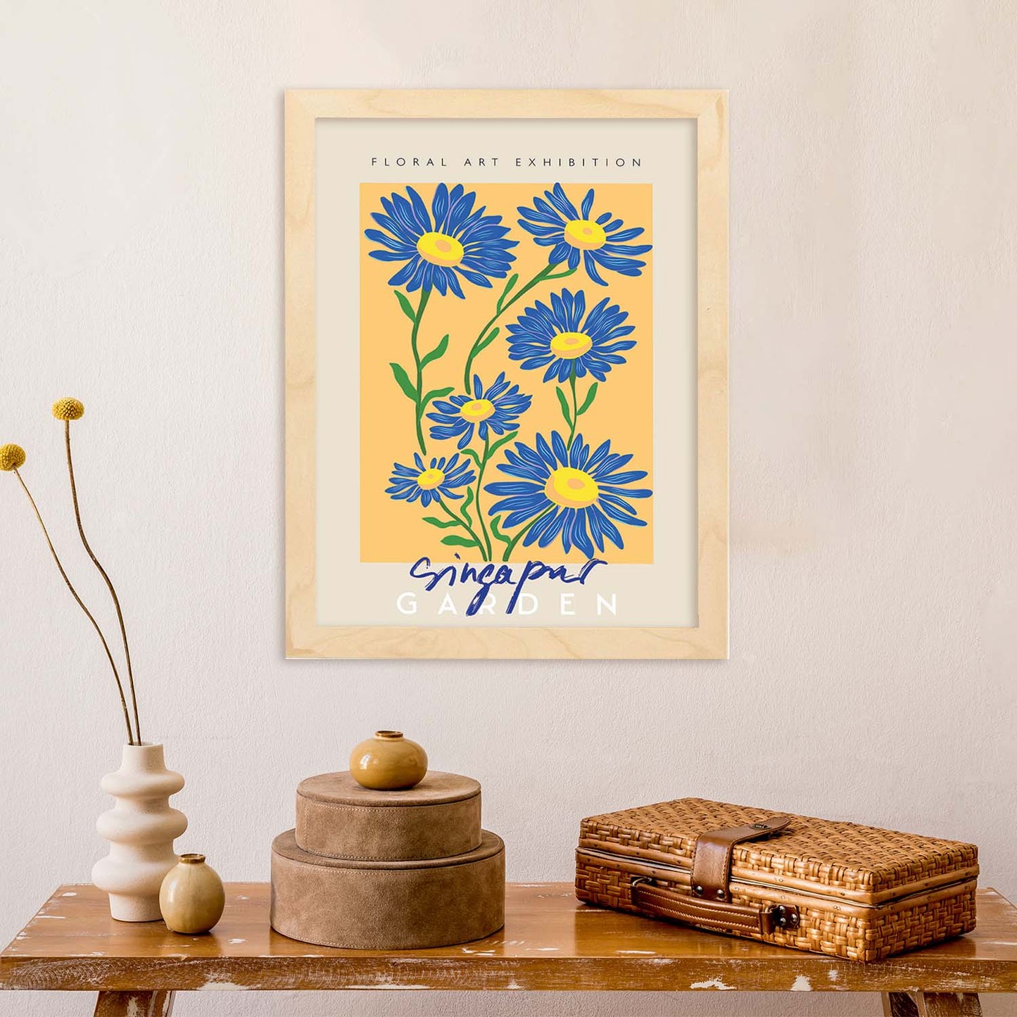 Lamina artistica decorativa con ilustración de Exposición de arte floral Singapur-Artwork-Nacnic-Nacnic Estudio SL