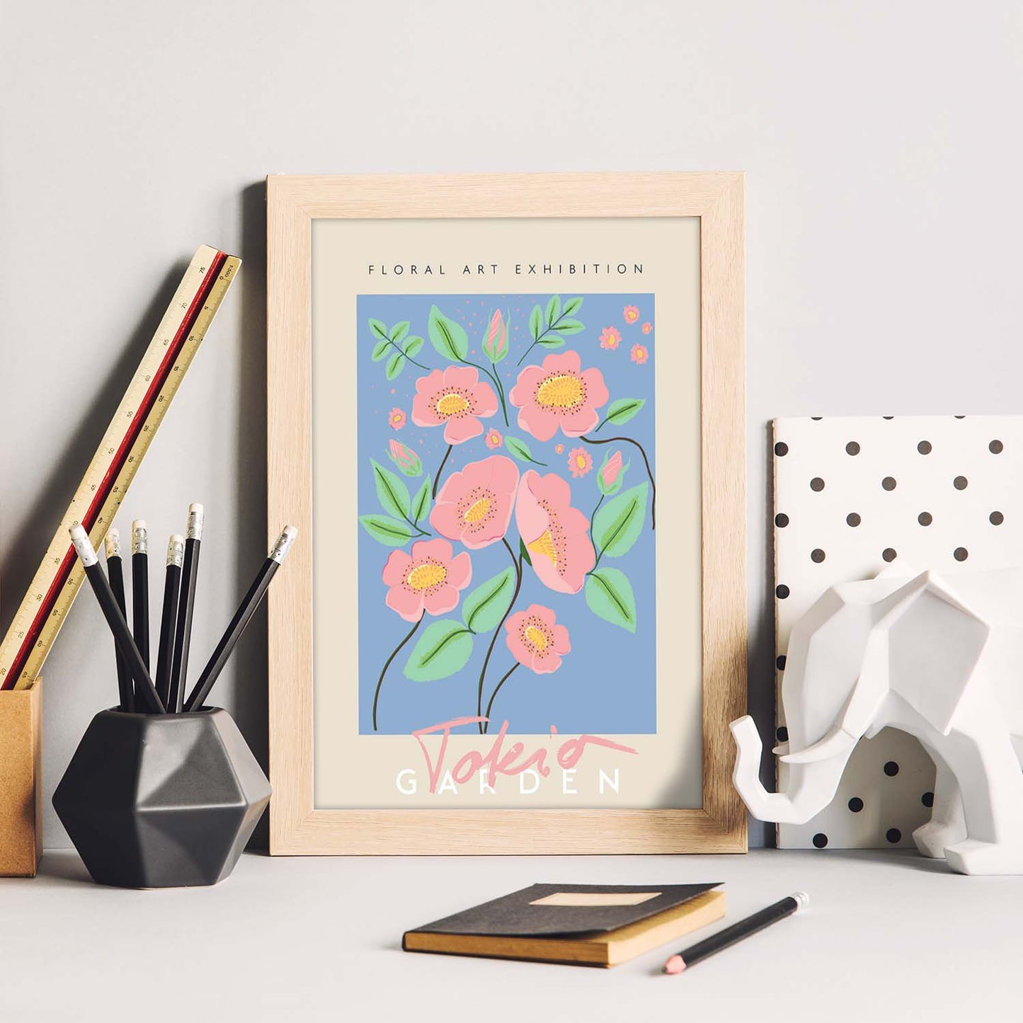 Lamina artistica decorativa con ilustración de Exposición de arte floral Tokyo-Artwork-Nacnic-Nacnic Estudio SL