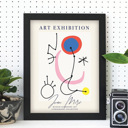 Lamina artistica decorativa con ilustración de Exposición Joan Miro 5 estilo Surrealista-Artwork-Nacnic-Nacnic Estudio SL