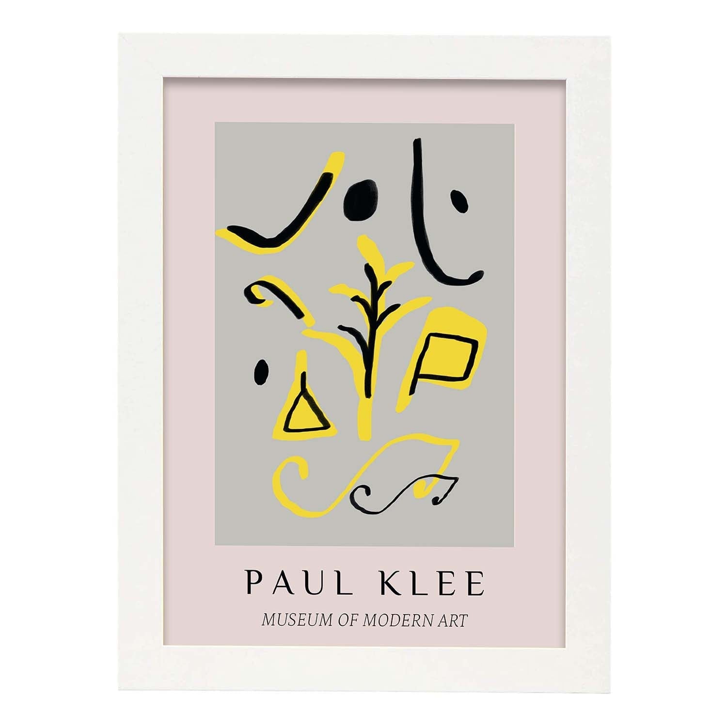 Lamina artistica decorativa con ilustración de Exposición Klee 7 estilo Expresionista-Artwork-Nacnic-A3-Marco Blanco-Nacnic Estudio SL