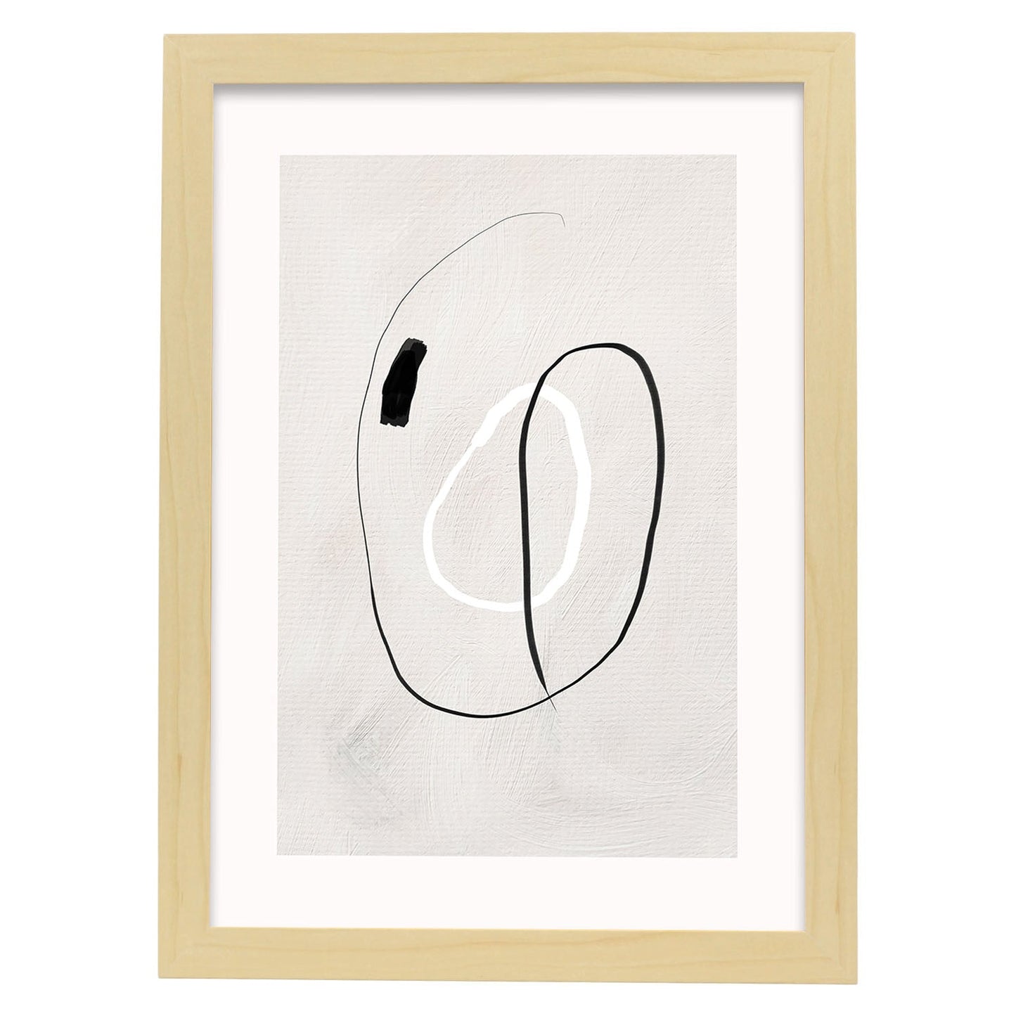 Lamina artistica decorativa con ilustración de Exposición Kline 10 estilo Abstracto-Artwork-Nacnic-A3-Marco Madera clara-Nacnic Estudio SL