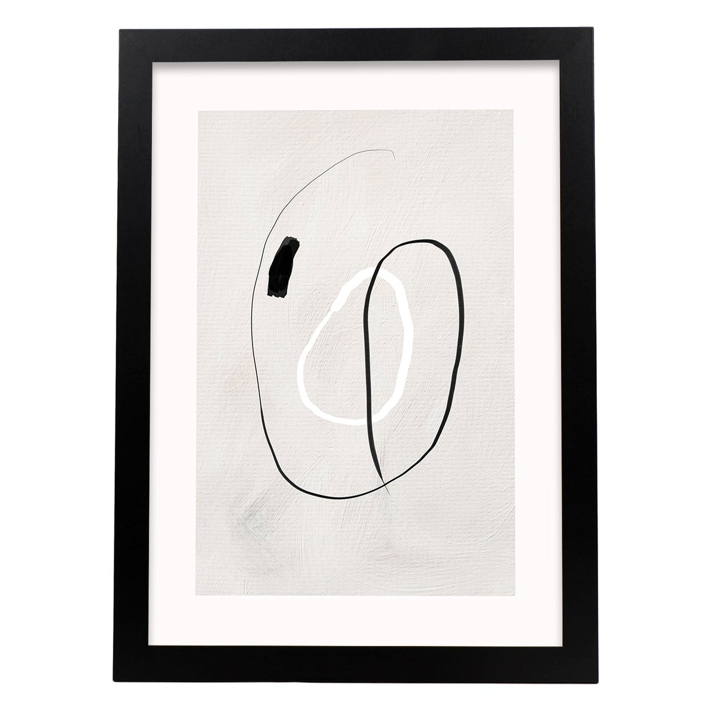 Lamina artistica decorativa con ilustración de Exposición Kline 10 estilo Abstracto-Artwork-Nacnic-A4-Marco Negro-Nacnic Estudio SL
