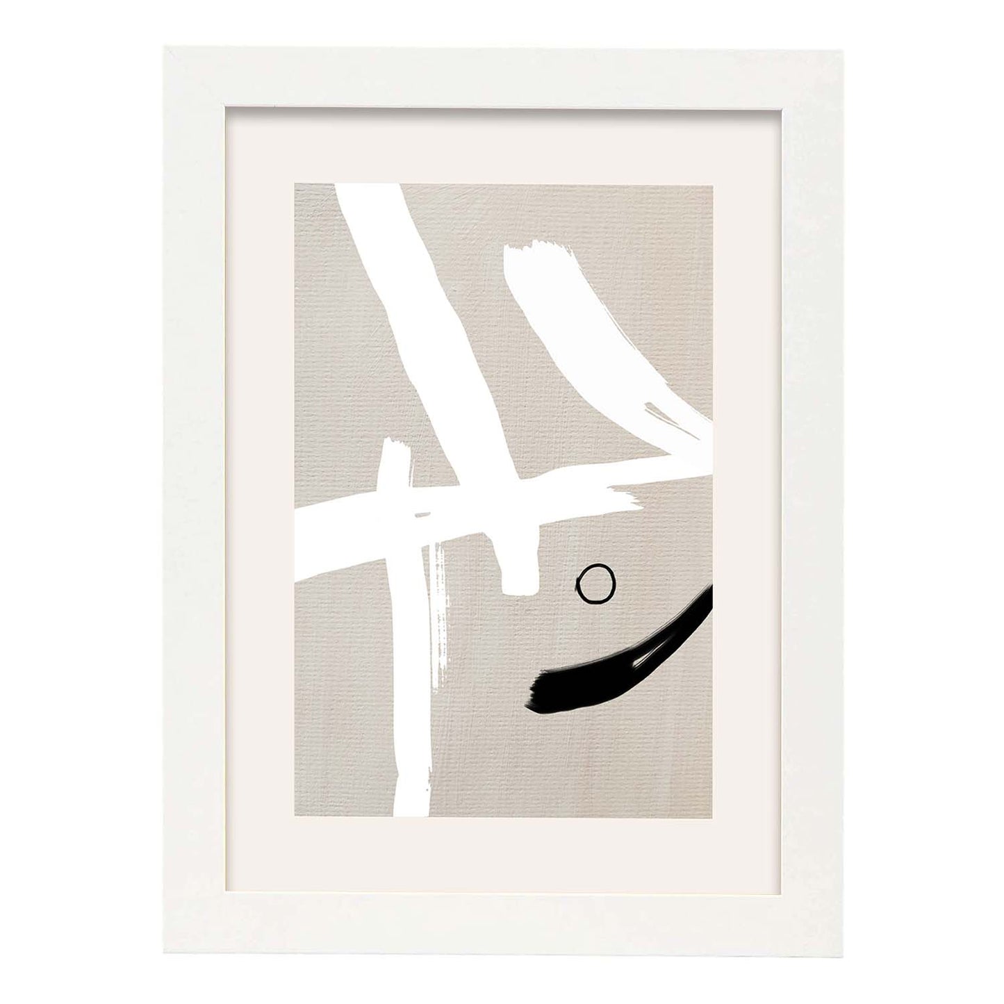 Lamina artistica decorativa con ilustración de Exposición Kline 11 estilo Abstracto-Artwork-Nacnic-A4-Marco Blanco-Nacnic Estudio SL