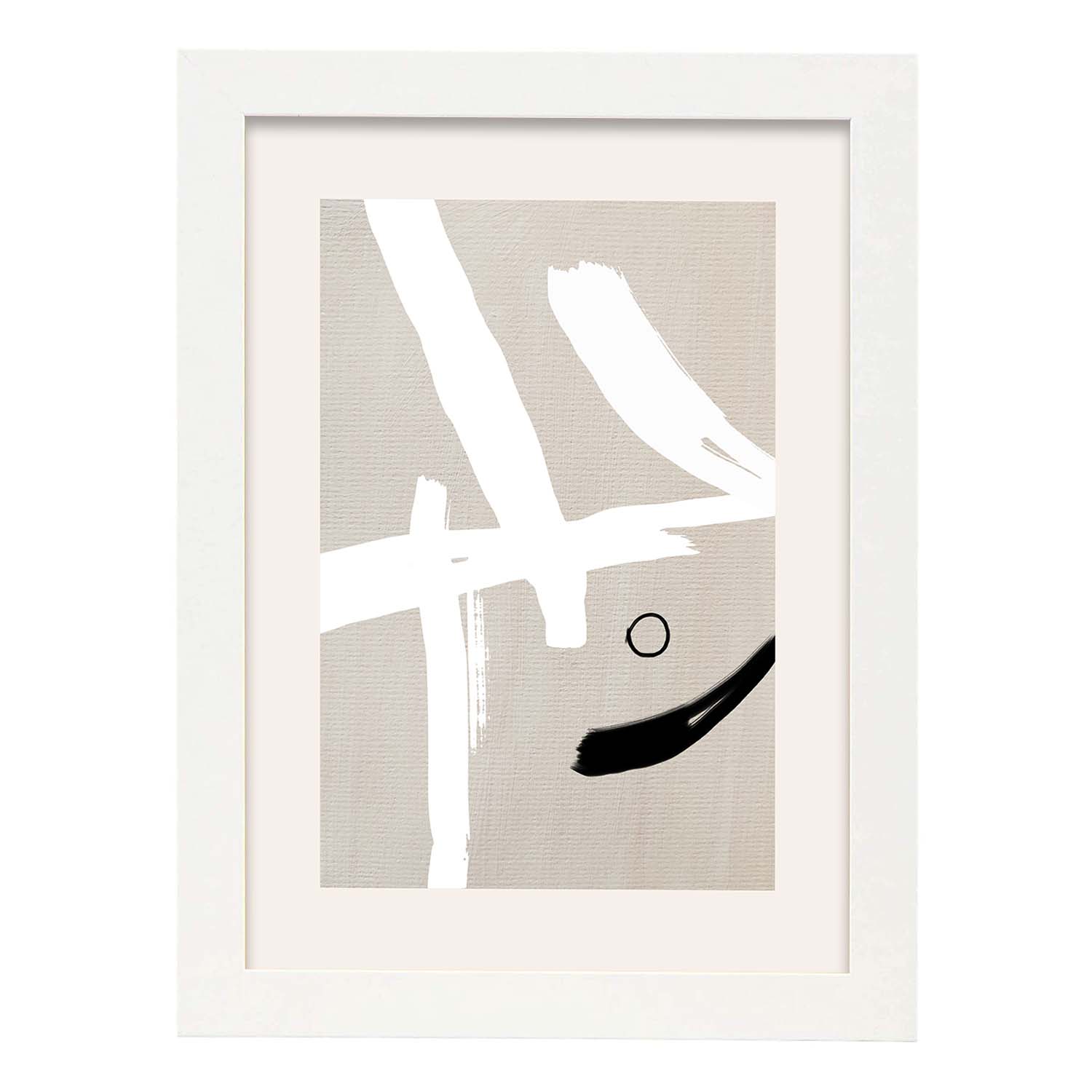 Lamina artistica decorativa con ilustración de Exposición Kline 11 estilo Abstracto-Artwork-Nacnic-A4-Marco Blanco-Nacnic Estudio SL
