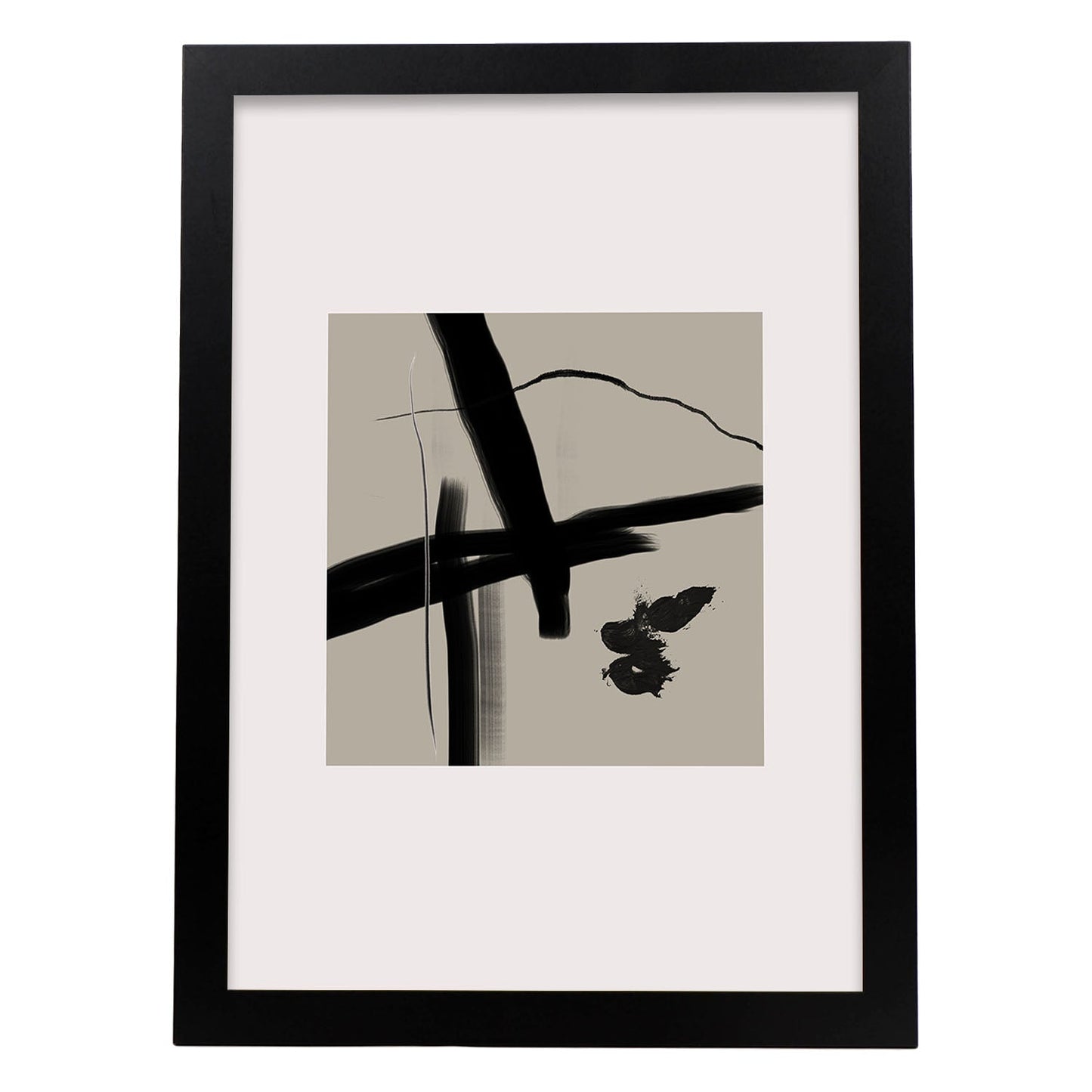 Lamina artistica decorativa con ilustración de Exposición Kline 12 estilo Abstracto-Artwork-Nacnic-A3-Marco Negro-Nacnic Estudio SL