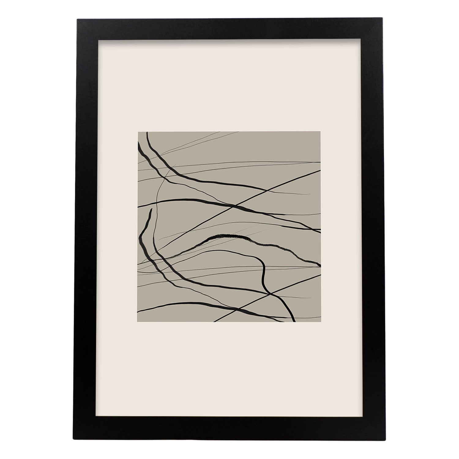 Lamina artistica decorativa con ilustración de Exposición Kline 13 estilo Abstracto-Artwork-Nacnic-A3-Marco Negro-Nacnic Estudio SL